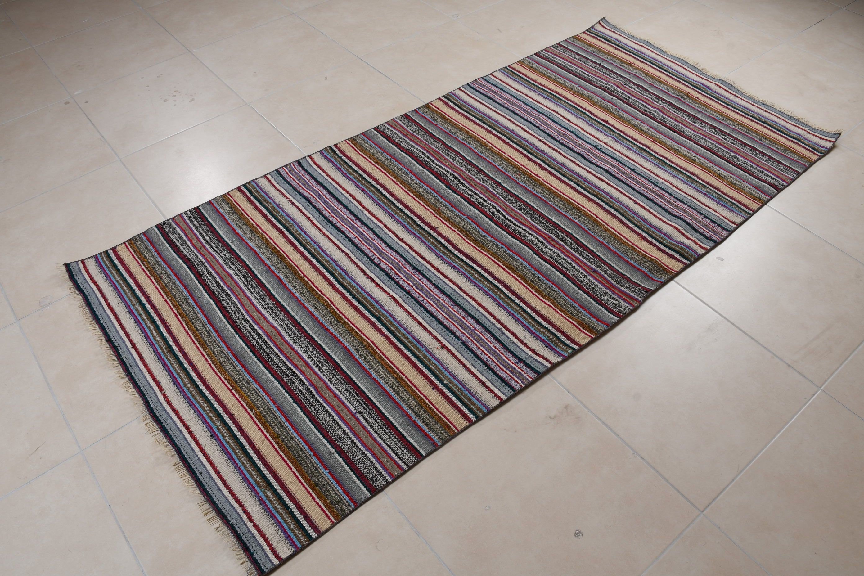 Anadolu Halısı, Kilim, Mutfak Halısı, Çocuk Halısı, Türk Halısı, Yer Halısı, 3.6x7.6 ft Alan Halısı, Alan Kilimleri, Yeşil Yün Halı, Vintage Halı