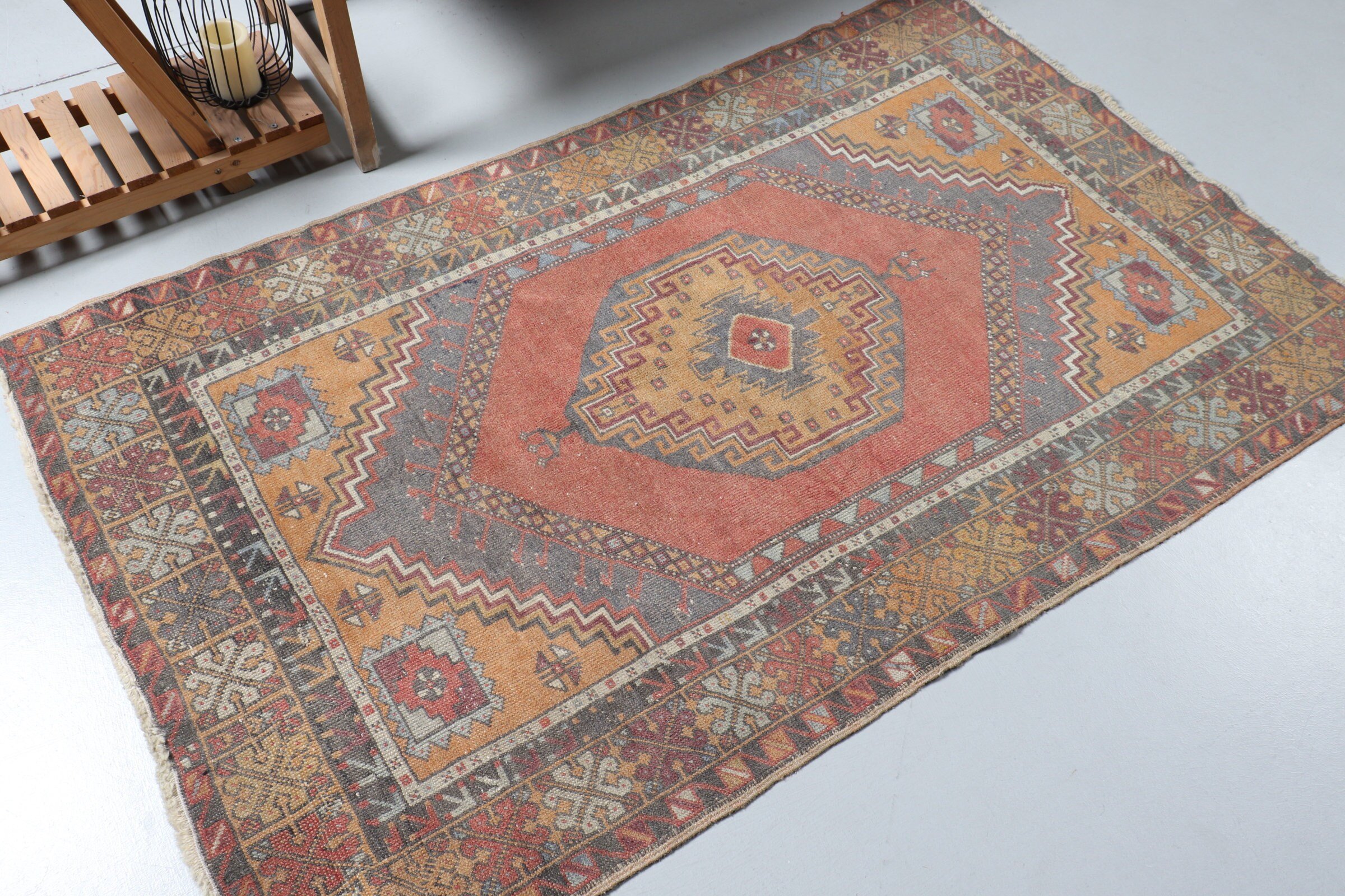 Red Oushak Rug, Oushak Rug, Kitchen Rugs, Vintage Rug, Rugs for Nursery, Turkish Rug, Moroccan Rugs, Entry Rug, 3.7x6.2 ft Accent Rugs