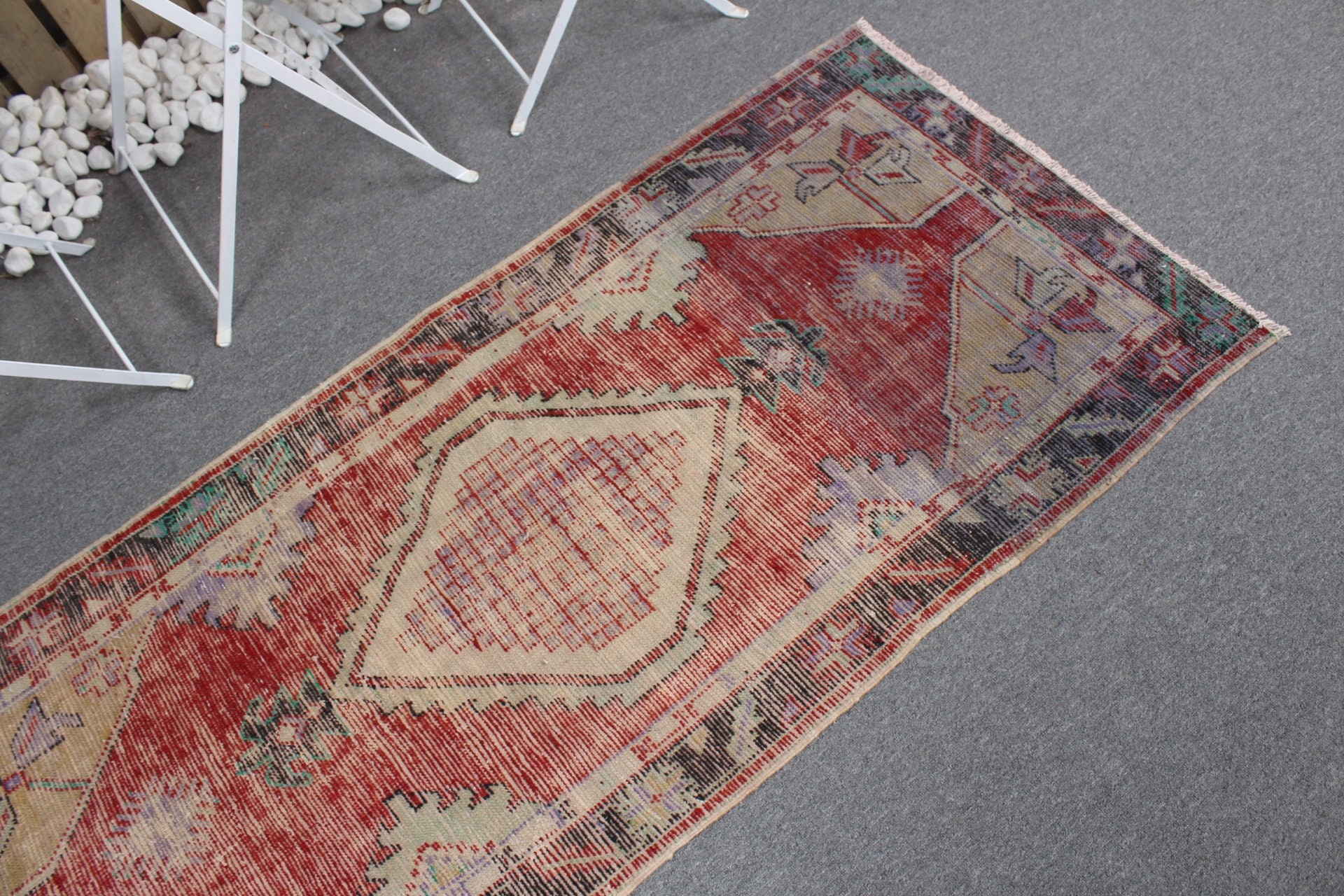 Vintage Rug, Home Decor Rug, Rugs for Kitchen, 2.6x5.9 ft Accent Rug, Turkish Rugs, Kitchen Rugs, Red Floor Rug, Nursery Rugs, Oushak Rug