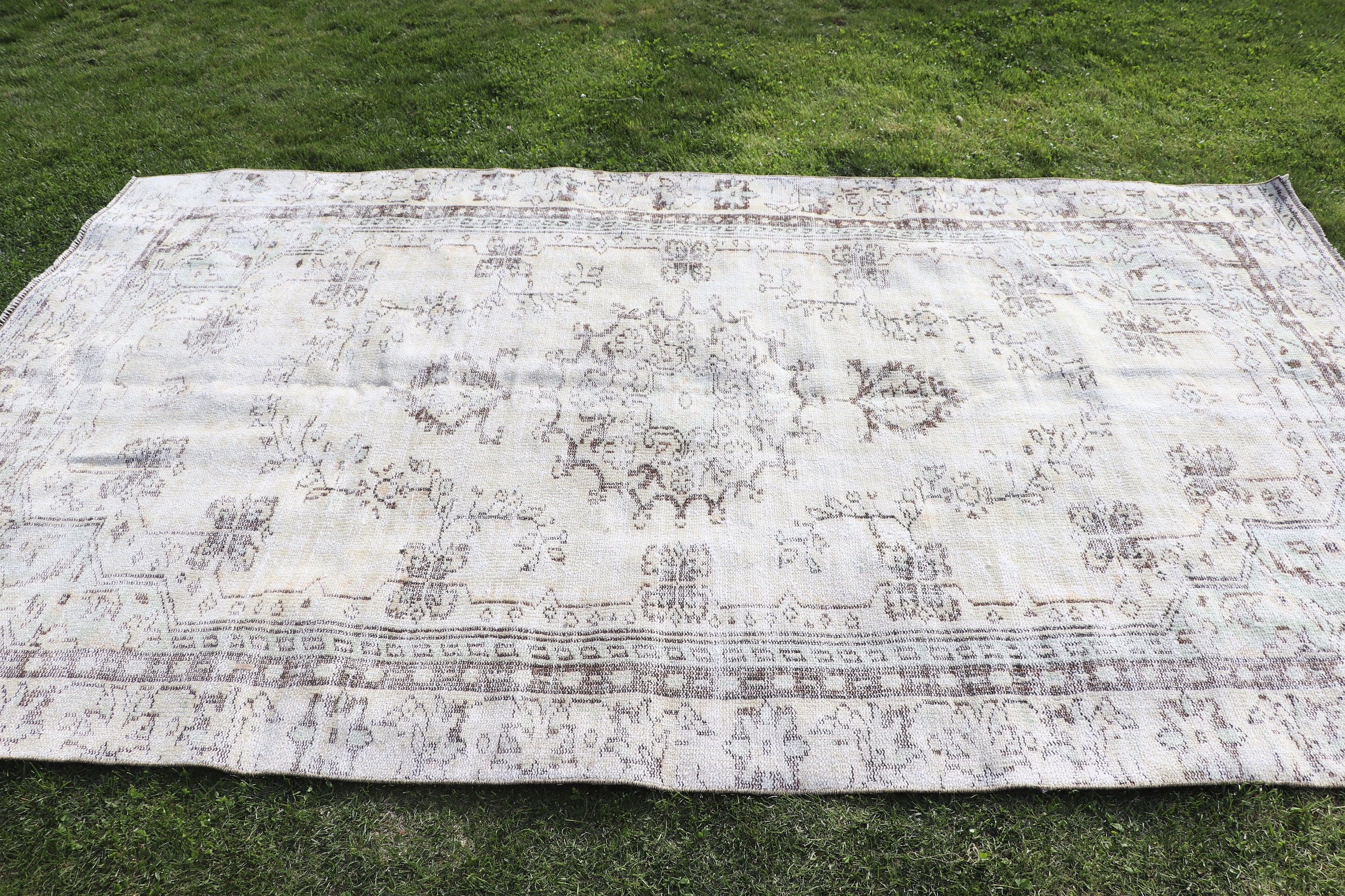 Floor Rug, Large Oushak Rug, Vintage Rugs, Beige Luxury Rugs, Modern Rugs, Turkish Rug, Large Vintage Rugs, 5.6x9.6 ft Large Rugs