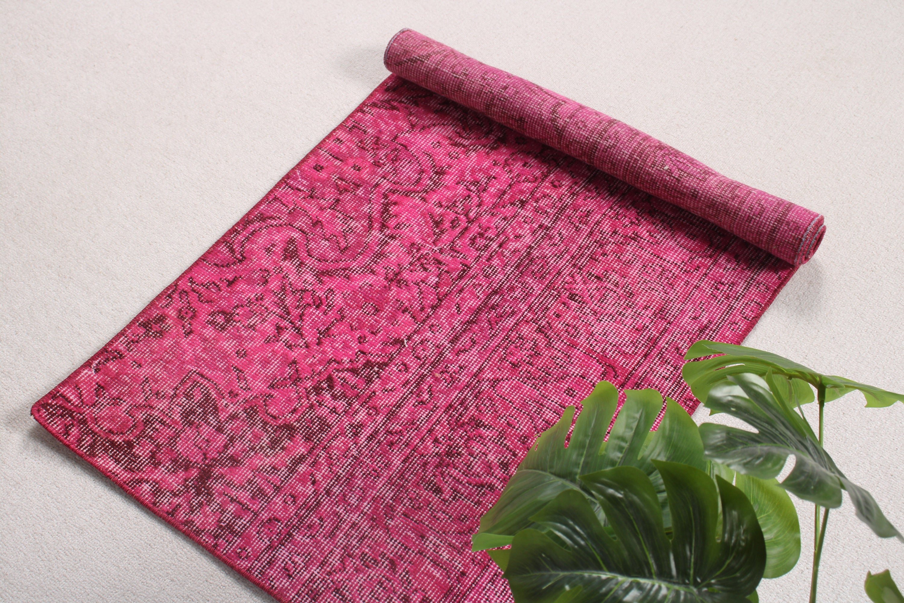 Vintage Rug, Small Vintage Rug, Pink Moroccan Rug, Modern Rugs, Wall Hanging Rugs, Floor Rug, Turkish Rug, 2x4 ft Small Rugs, Luxury Rug