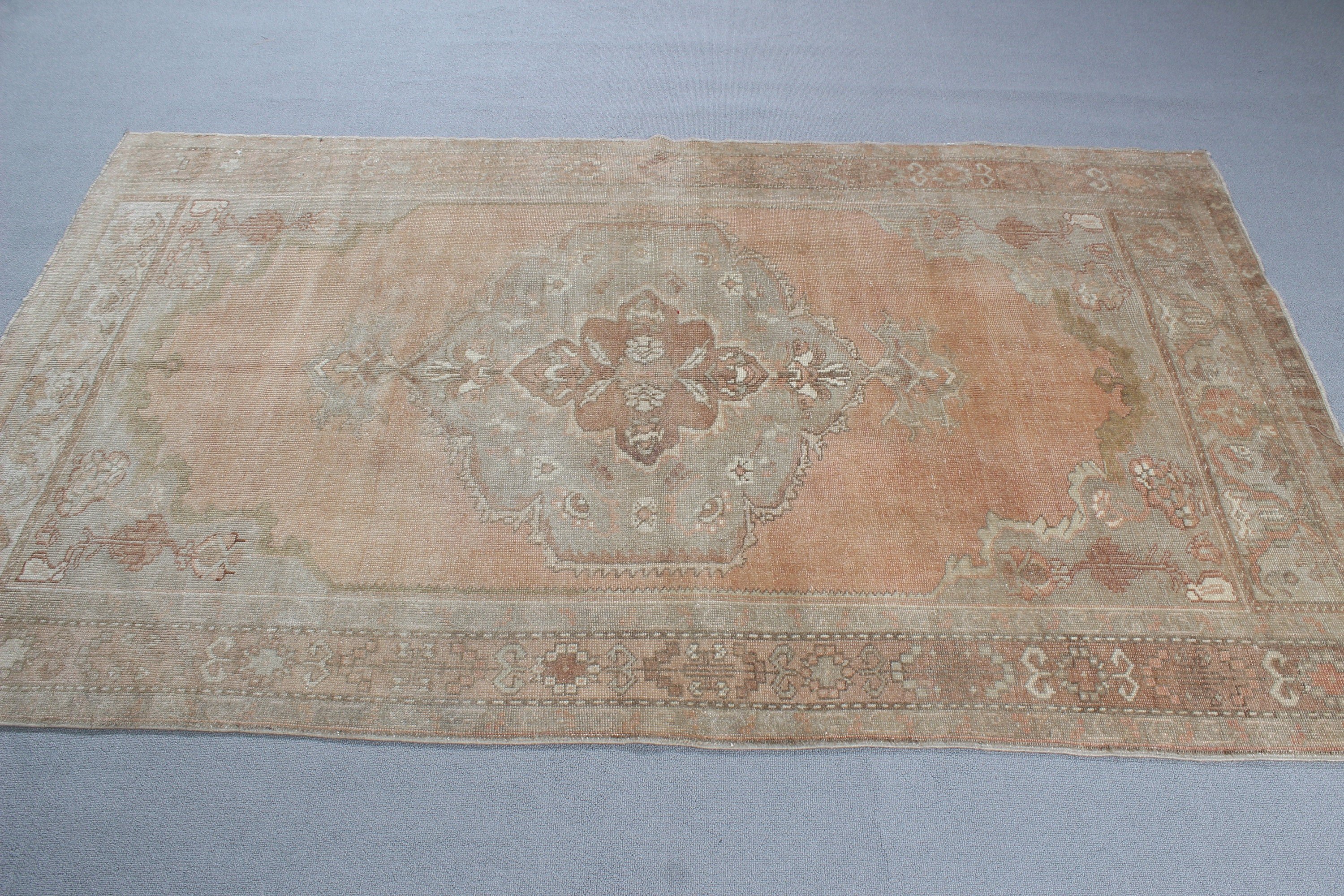 Oturma Odası Halısı, 4.3x7.4 ft Alan Halısı, Vintage Halı, Ev Dekor Halıları, Boho Halısı, Yatak Odası Halıları, Türk Halısı, Oryantal Halı, Kahverengi Ev Dekor Halısı