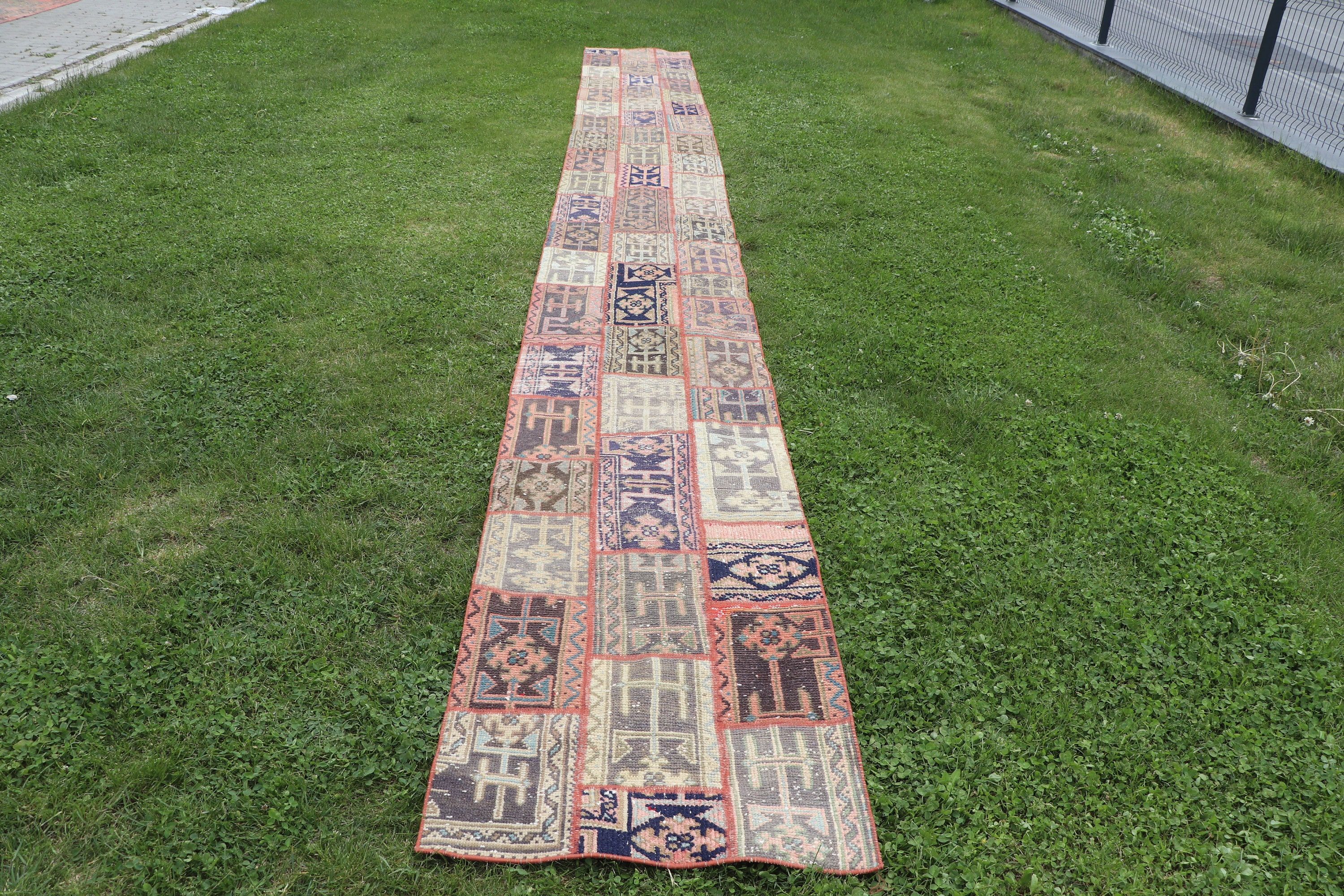 Kitchen Rug, Modern Rug, Vintage Rugs, Blue Oushak Rug, Stair Rugs, Turkish Rugs, Rugs for Stair, Corridor Rug, 2.4x22.2 ft Runner Rugs