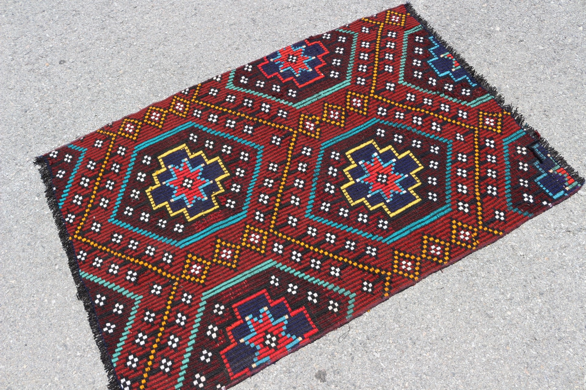 Çocuk Odası Halıları, Türk Halıları, Çocuk Halısı, Yatak Odası Halısı, Vintage Halı, Kilim, Banyo Halısı, Kırmızı Fas Halısı, 3x4.6 ft Küçük Halı