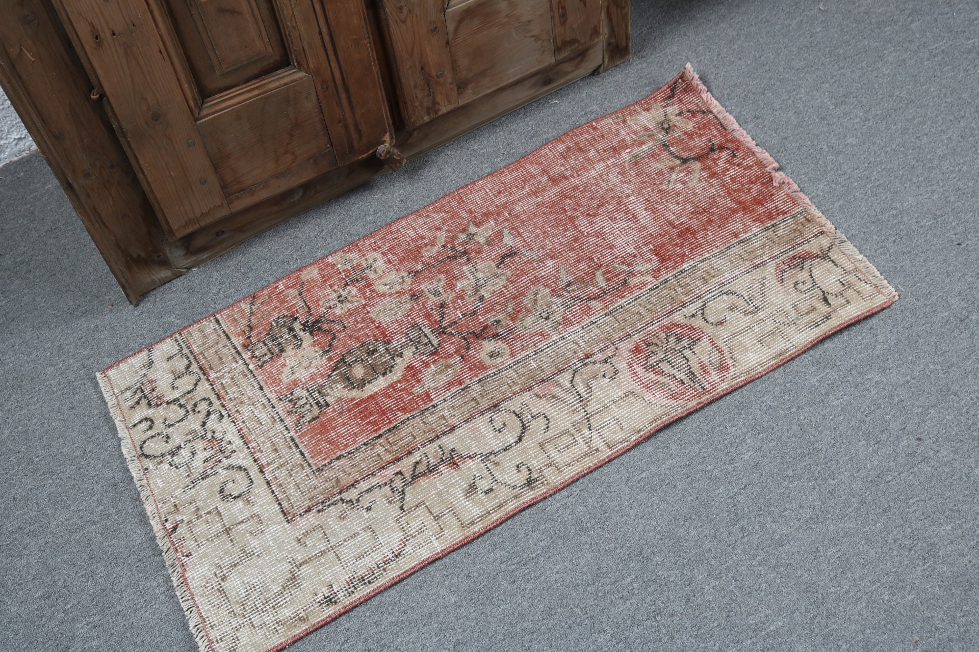 Vintage Rugs, Red Statement Rugs, Moroccan Rugs, Turkish Rug, Antique Rug, Exotic Rug, Bath Rugs, Wall Hanging Rug, 1.6x3.1 ft Small Rugs