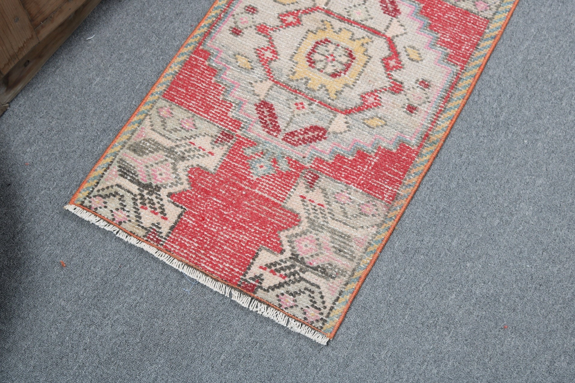 Turkish Rugs, Antique Rugs, Red Kitchen Rugs, Vintage Rug, Handwoven Rug, Ethnic Rugs, Bedroom Rug, Wall Hanging Rugs, 1.5x3 ft Small Rug