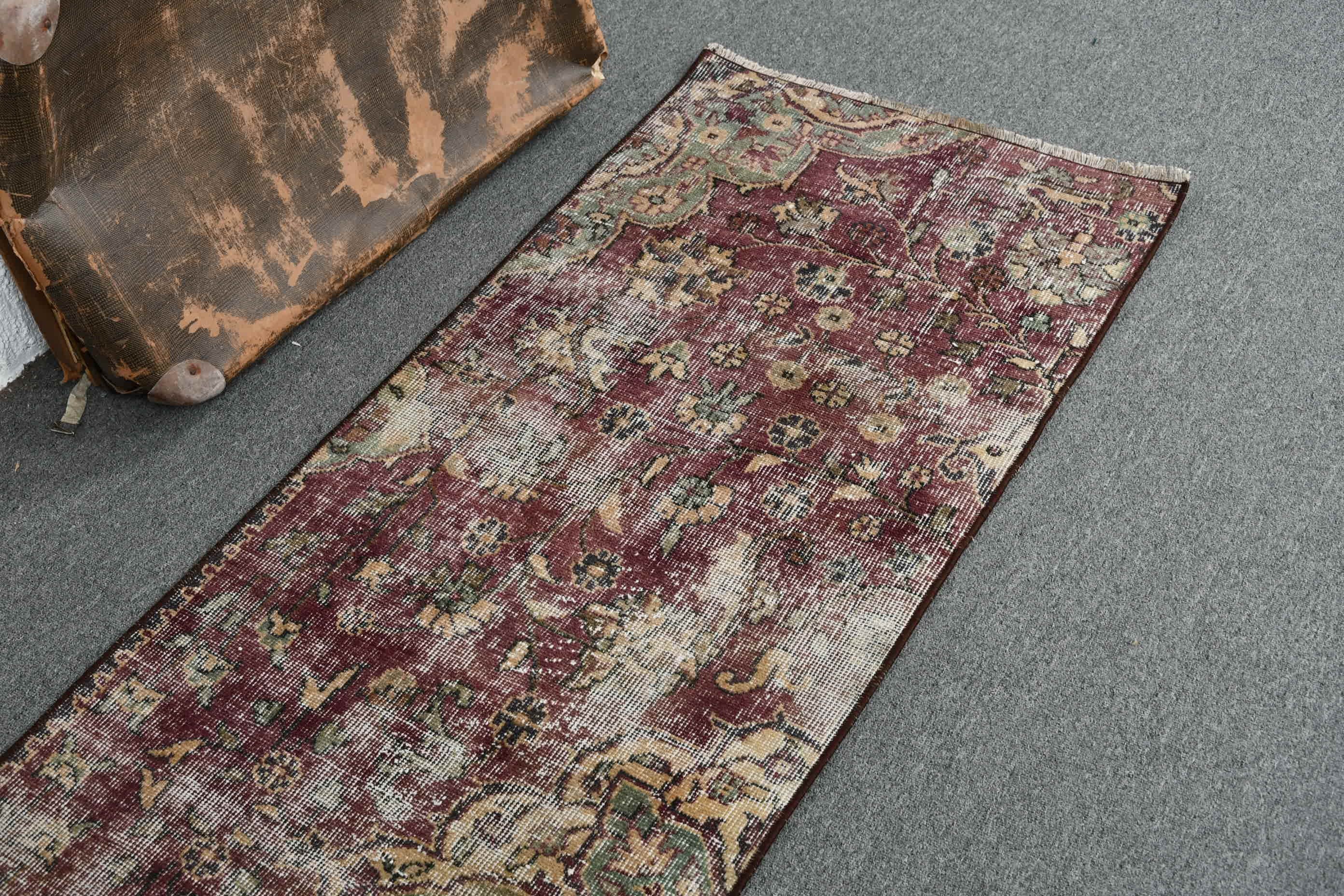 Home Decor Rug, Old Rug, Turkish Rug, Oriental Rug, Vintage Rug, 2x6.3 ft Runner Rugs, Kitchen Rug, Purple Home Decor Rugs, Rugs for Runner