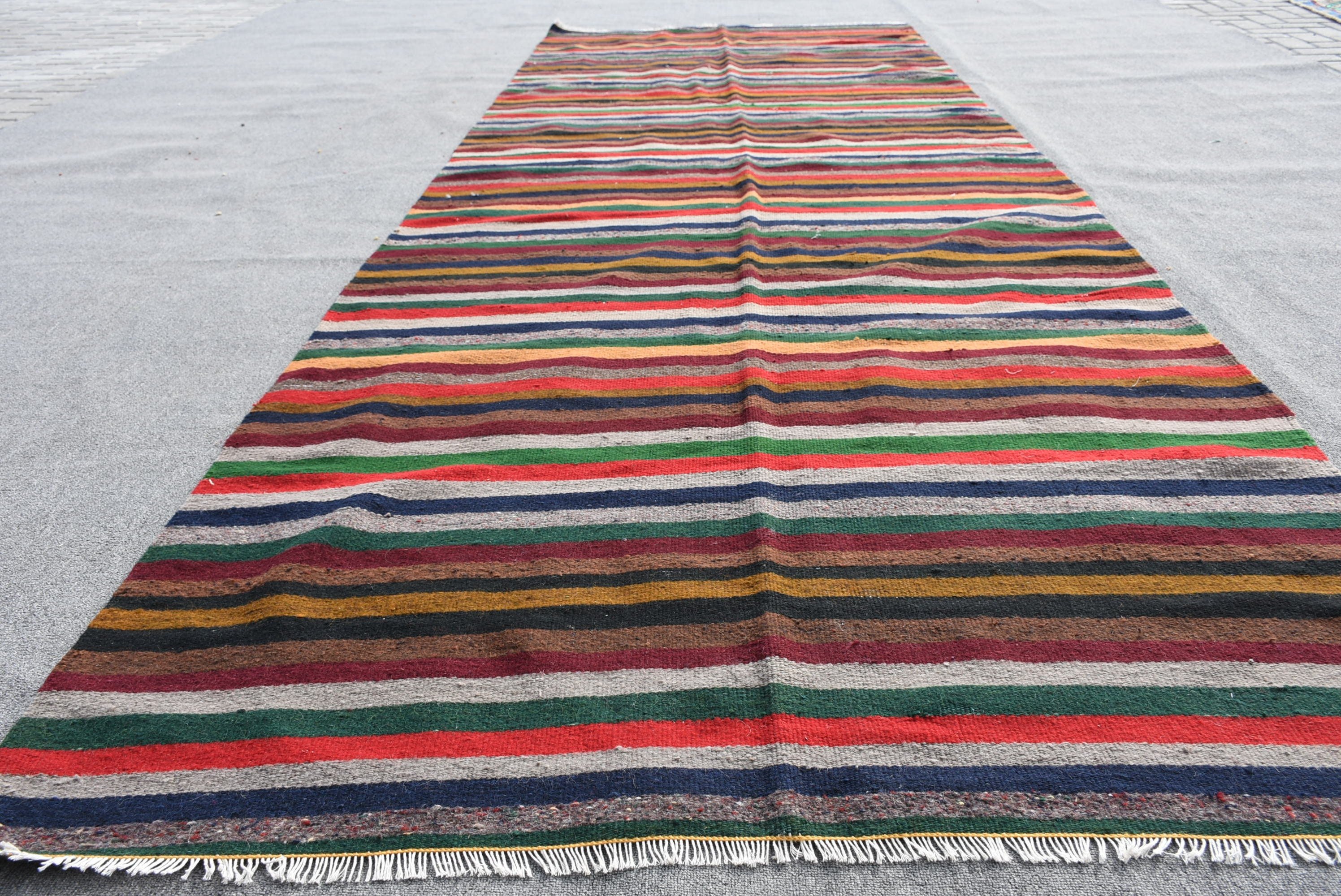 Turkish Rug, Home Decor Rugs, Vintage Rug, Kitchen Rug, Kilim, Corridor Rugs, Rainbow  4.8x13.1 ft Runner Rug, Oushak Rug