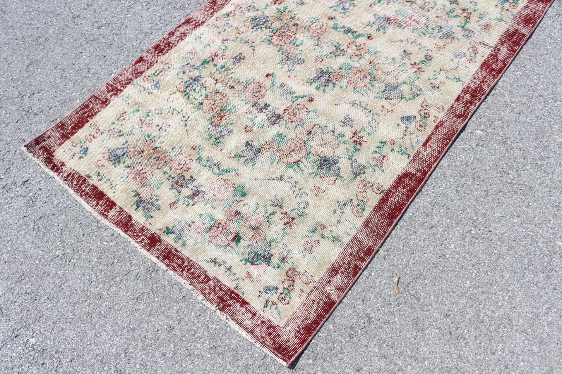 Natural Rug, Indoor Rug, Bedroom Rugs, Turkish Rug, Red Bedroom Rug, Vintage Rug, 3.7x6.6 ft Area Rug, Antique Rug, Rugs for Nursery