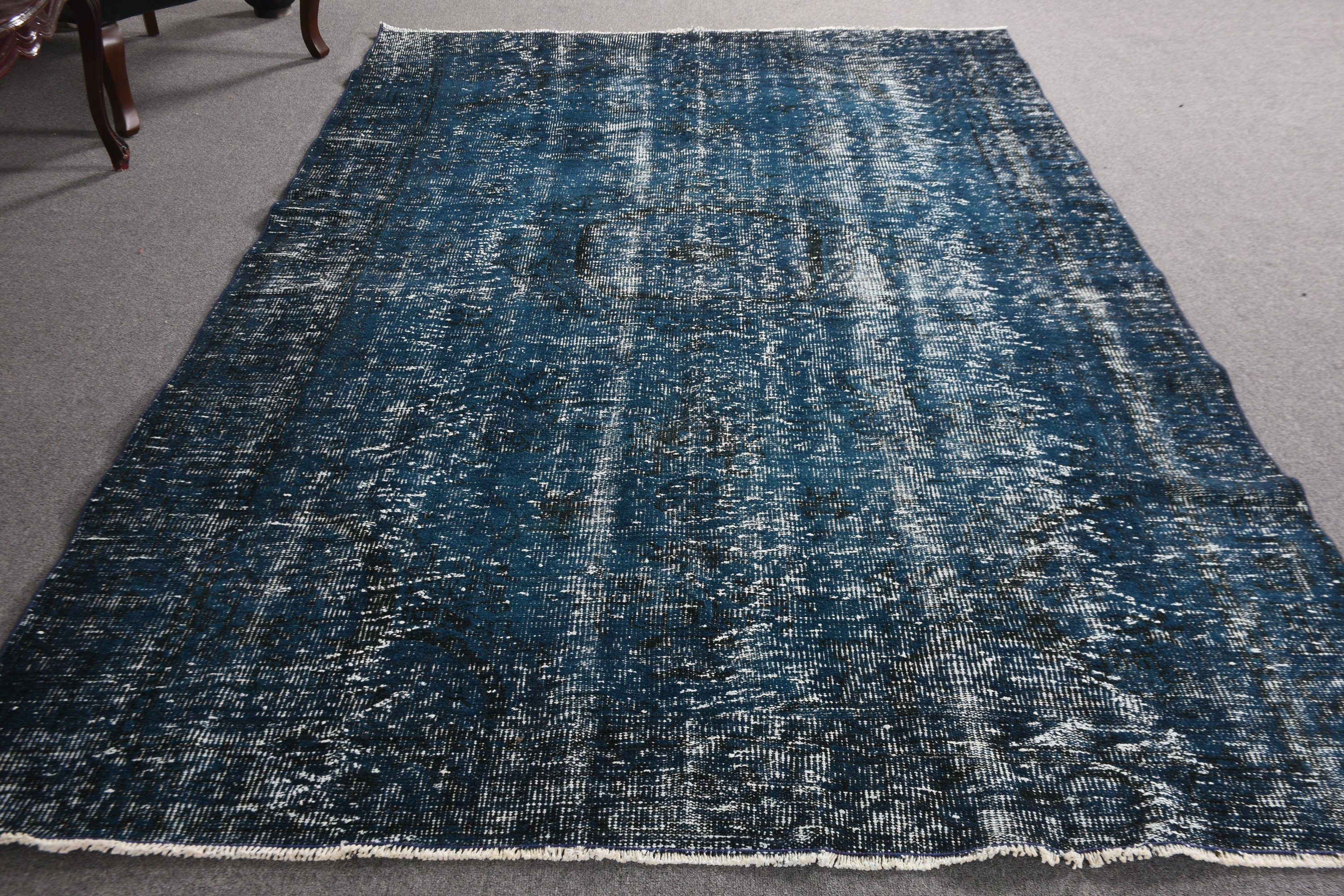 Blue Anatolian Rug, Art Rugs, Vintage Rug, Turkish Rug, Bedroom Rug, Antique Rugs, Living Room Rug, 5.8x9.6 ft Large Rug, Anatolian Rug