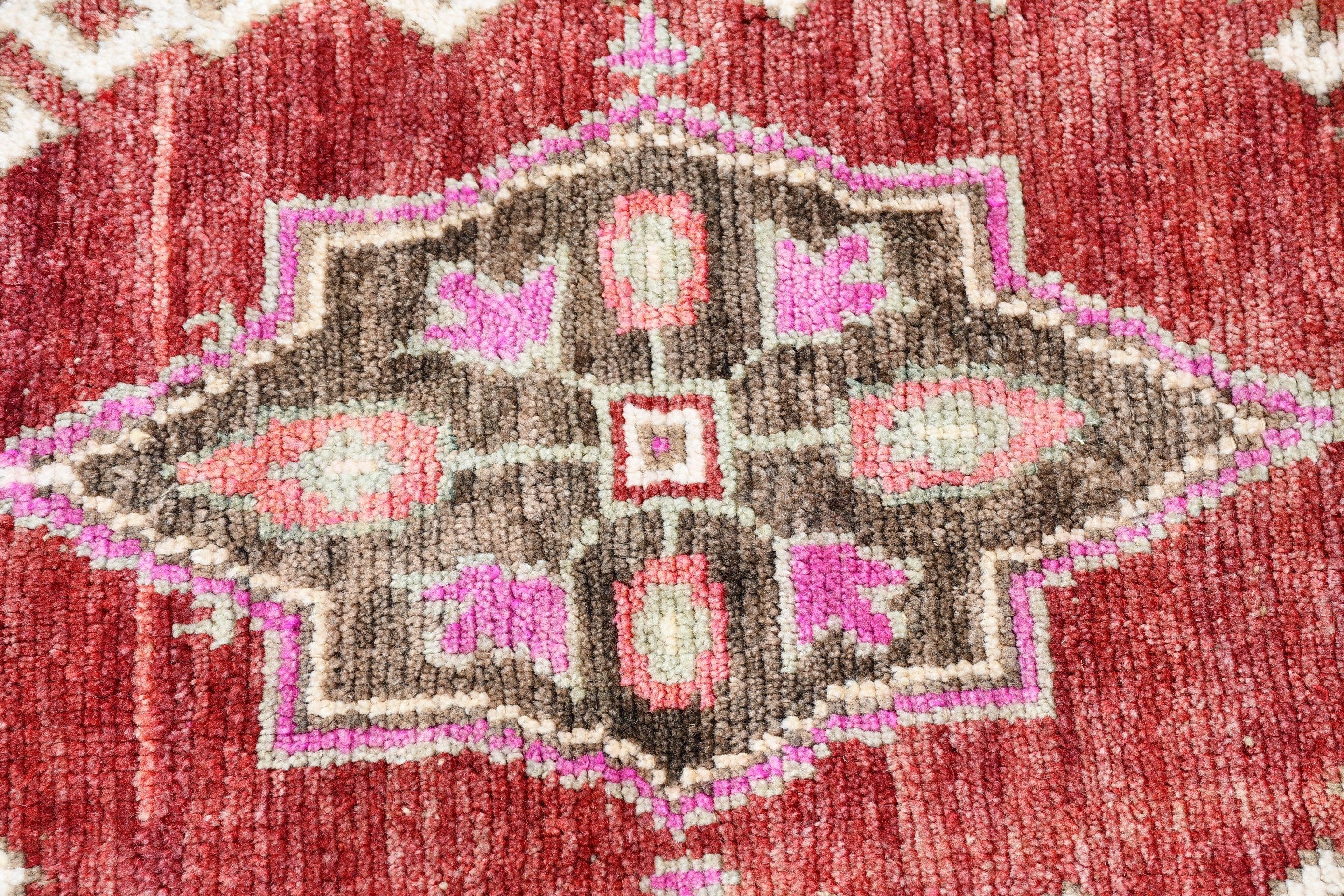 Moroccan Rugs, Home Decor Rugs, Bedroom Rug, Turkish Rugs, 3.9x6.1 ft Accent Rug, Entry Rug, Vintage Rugs, Red Anatolian Rug, Abstract Rugs