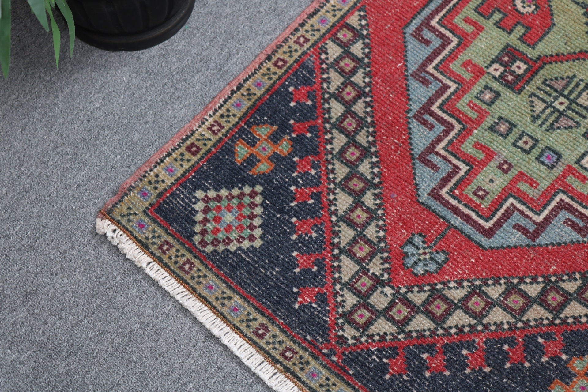 Kırmızı Ev Dekor Halısı, Türk Halısı, Duvara Asılı Halılar, Paspas Halıları, Vintage Halılar, Yün Halılar, Nötr Halılar, Ofis Halıları, 1.9x3.5 ft Küçük Halı