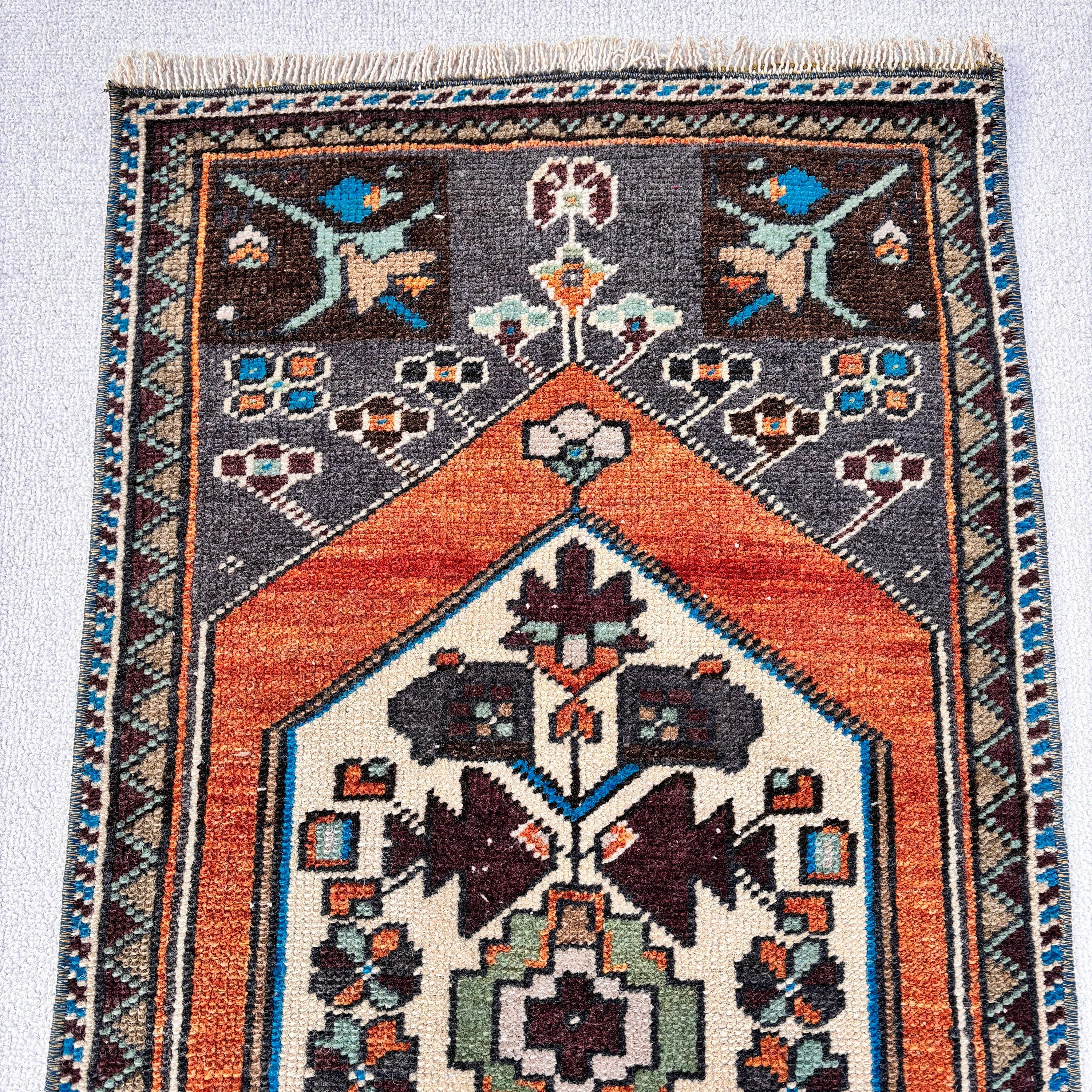 1.5x3 ft Küçük Halılar, Türk Halıları, El Dokuma Halılar, Paspas Halısı, Boho Halısı, Açıklama Halıları, Mor Nötr Halılar, Çocuk Halısı, Vintage Halılar