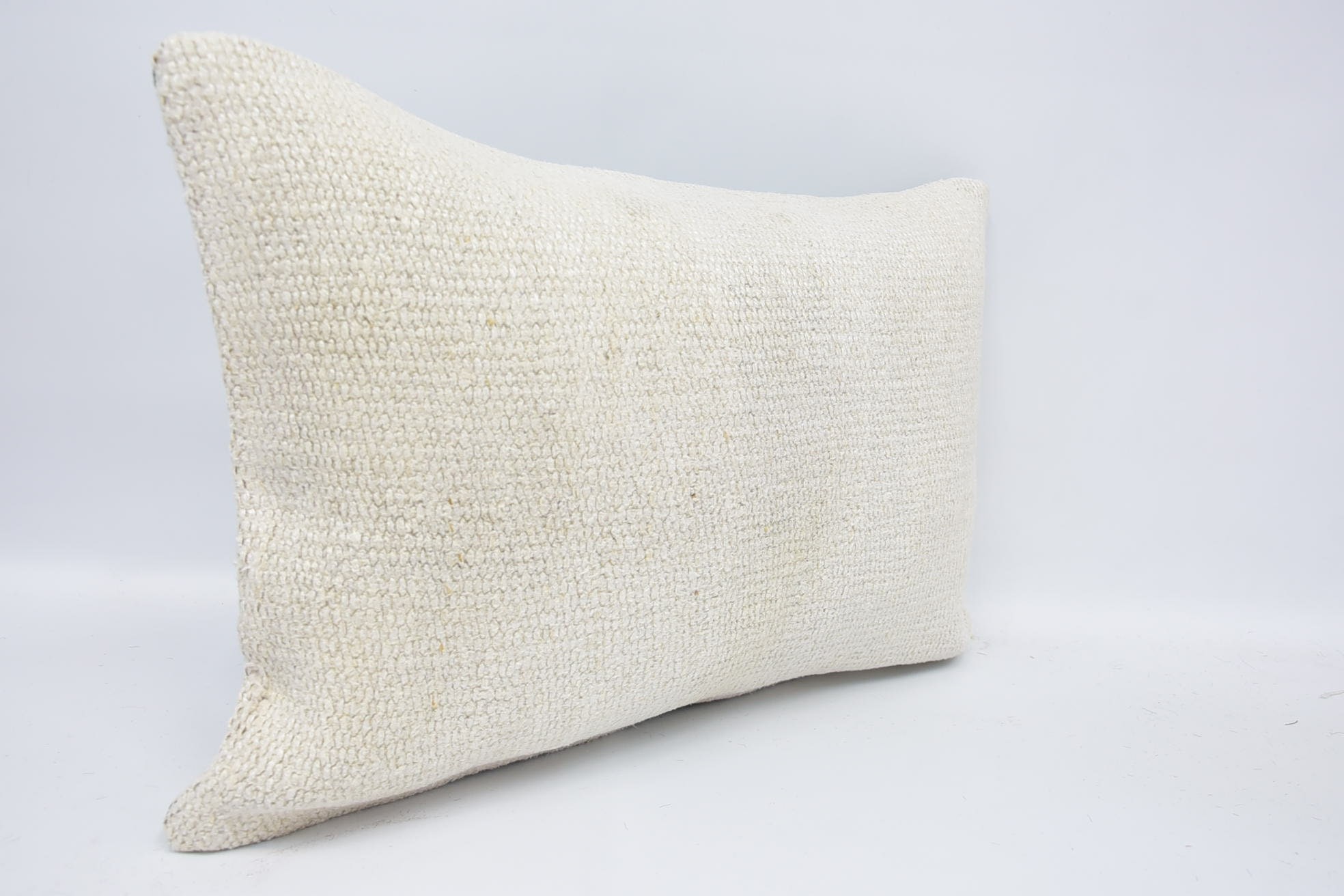 Handwoven Pillow, Boho Pillow Sham Cover, Morroccon Kilim Cushion Cushion Case, 16"x24" White Pillow Cover, Kilim Pillow, Antique Pillows