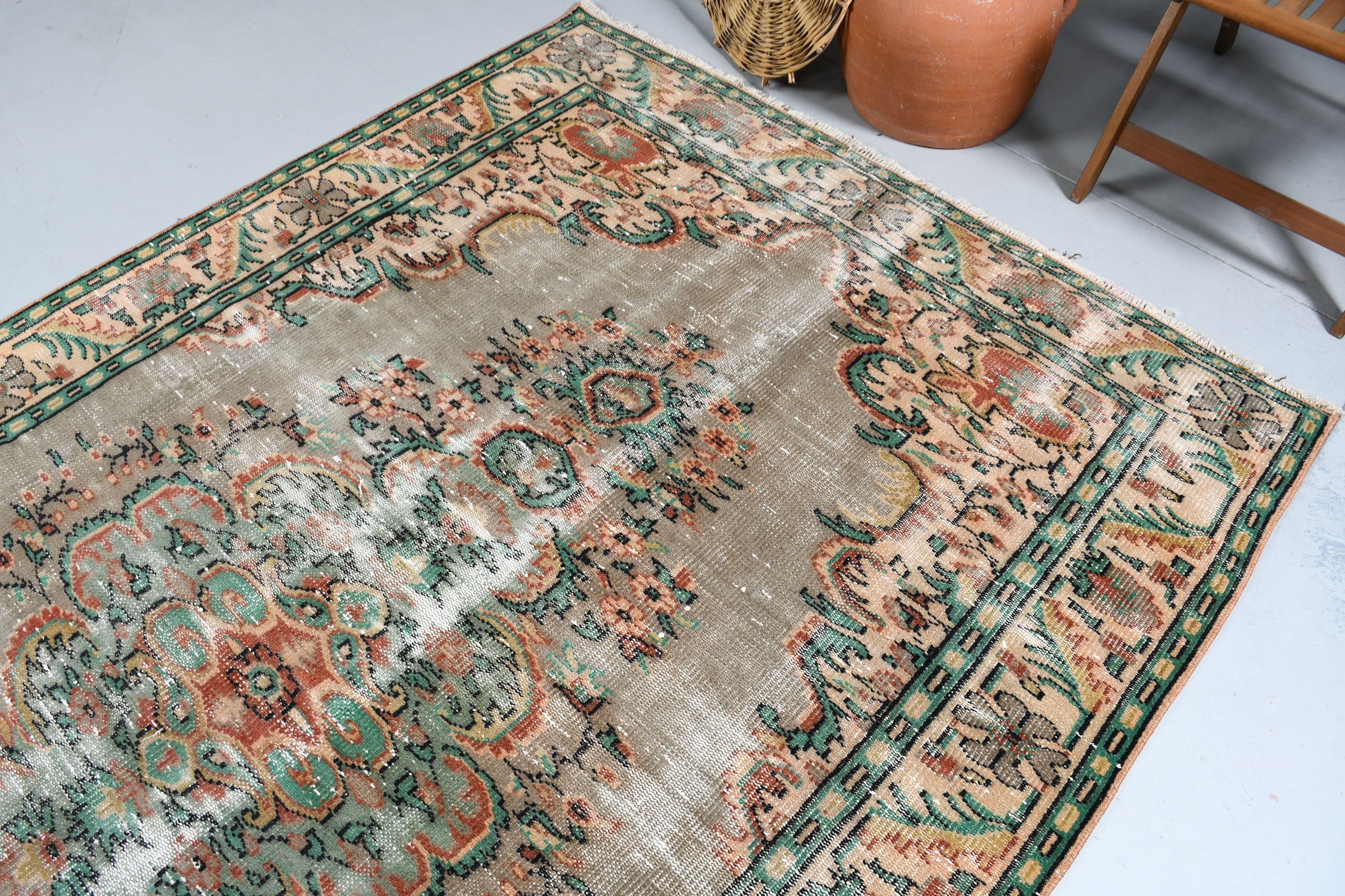 Cool Rug, Salon Rug, 5.9x9.1 ft Large Rugs, Turkish Rug, Vintage Rugs, Home Decor Rug, Brown Antique Rug, Bedroom Rug, Large Area Rug Rugs