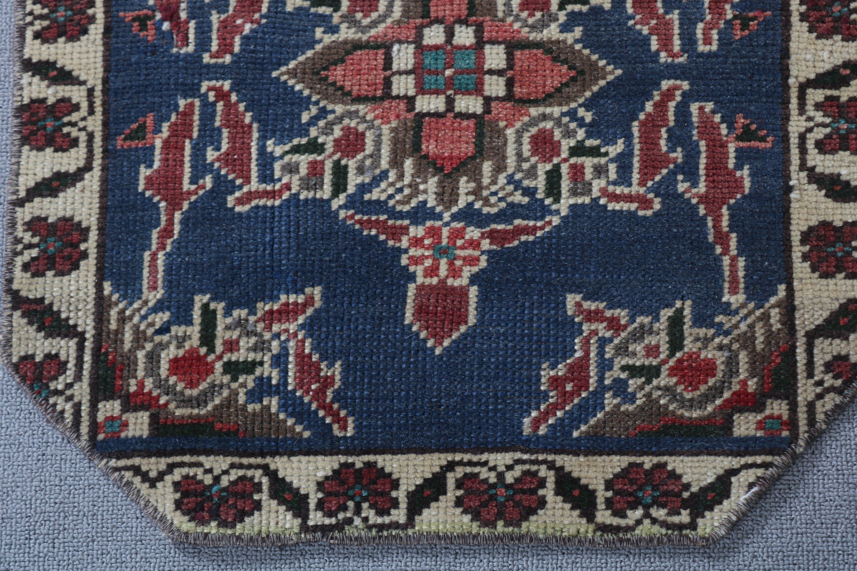 Floor Rug, Blue Floor Rug, Wall Hanging Rugs, Turkish Rug, 1.6x1.5 ft Small Rugs, Vintage Rug, Rugs for Bath, Moroccan Rug, Kitchen Rugs