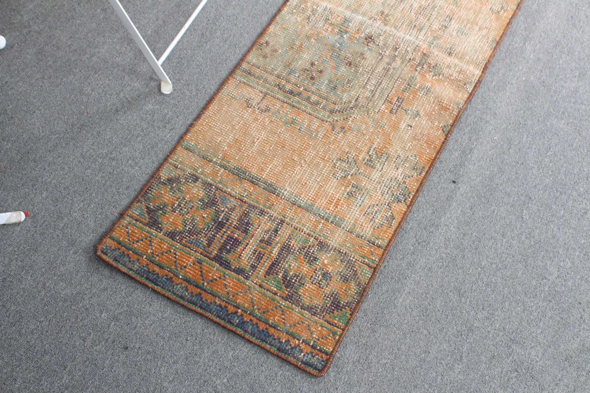 Nursery Rug, Moroccan Rug, Orange Antique Rug, Rugs for Car Mat, Turkish Rug, Cool Rugs, 1.4x4.6 ft Small Rug, Bedroom Rug, Vintage Rug