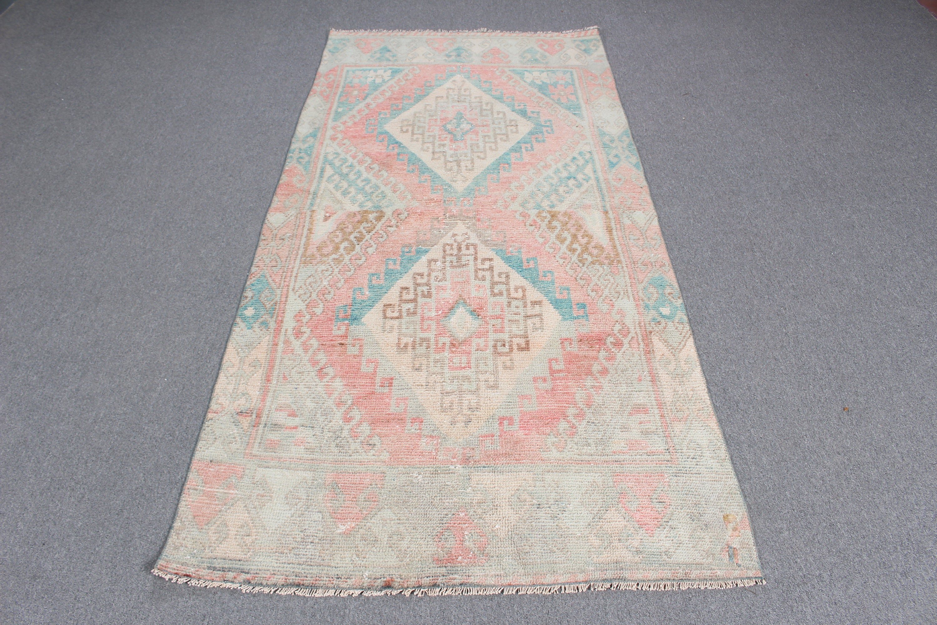 Indoor Rug, Oushak Area Rugs, Luxury Rugs, 3.5x7.5 ft Area Rug, Turkish Rug, Vintage Rugs, Rugs for Floor, Antique Rugs, Green Cool Rug