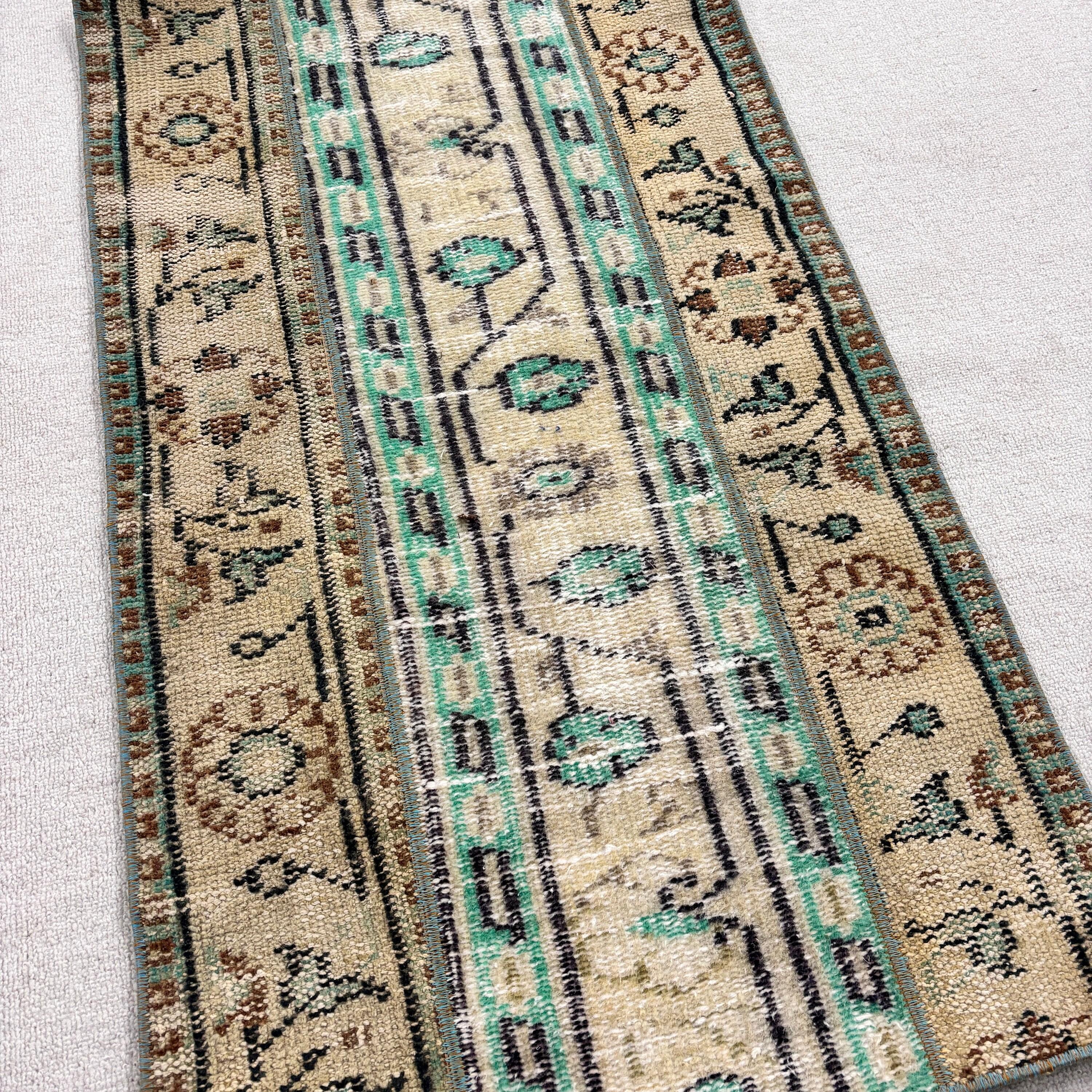 Boho Rug, Green Neutral Rug, Turkish Rugs, Bathroom Rug, Kitchen Rug, Vintage Rugs, Bath Mat Boho Rug, Small Boho Rug, 2x3.4 ft Small Rugs