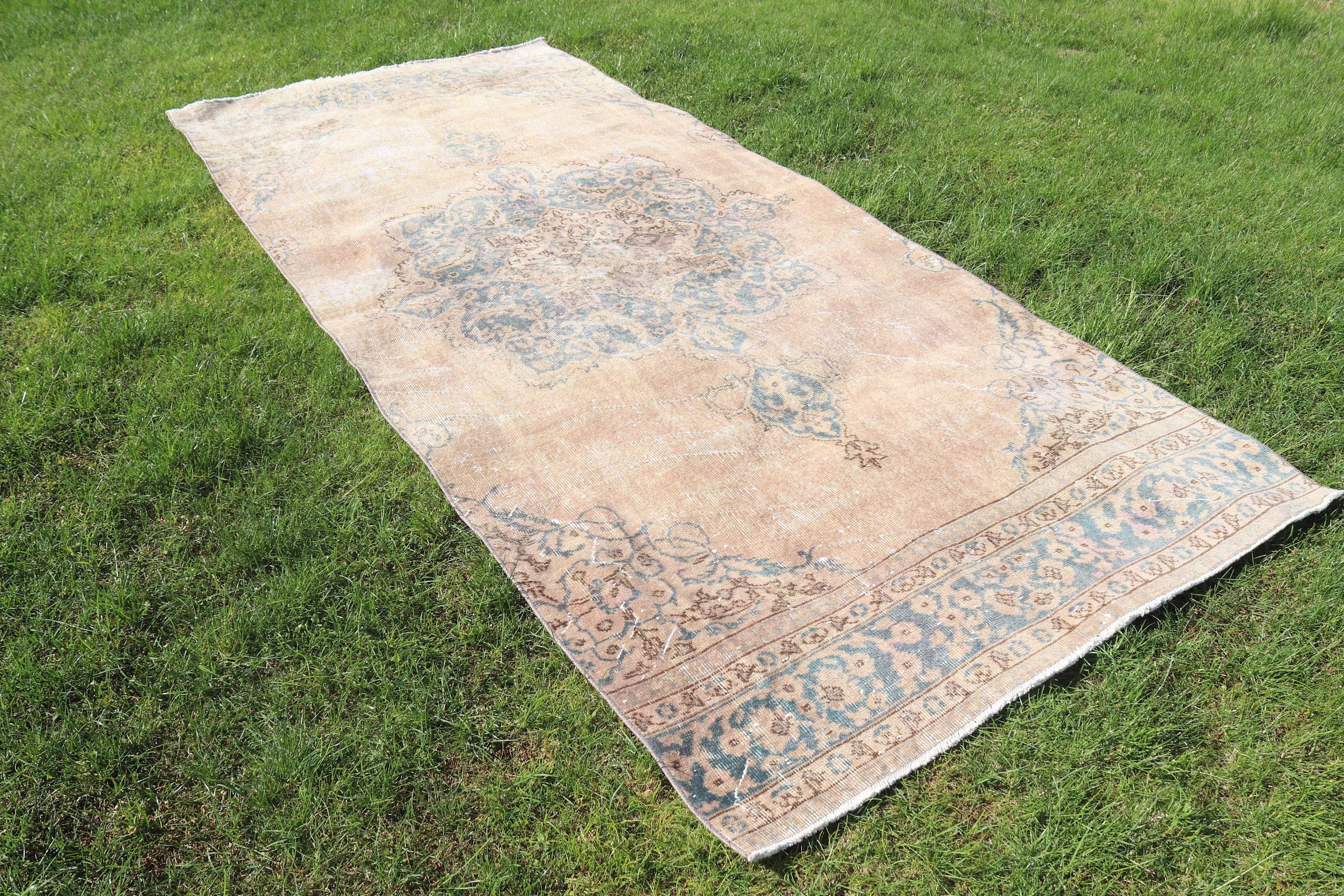 Mutfak Halısı, Vintage Halılar, Büyük Vintage Halılar, Türk Halıları, Büyük Boho Halısı, Yer Halısı, 4.4x9.9 ft Büyük Halılar, Bej Bildirimi Halı