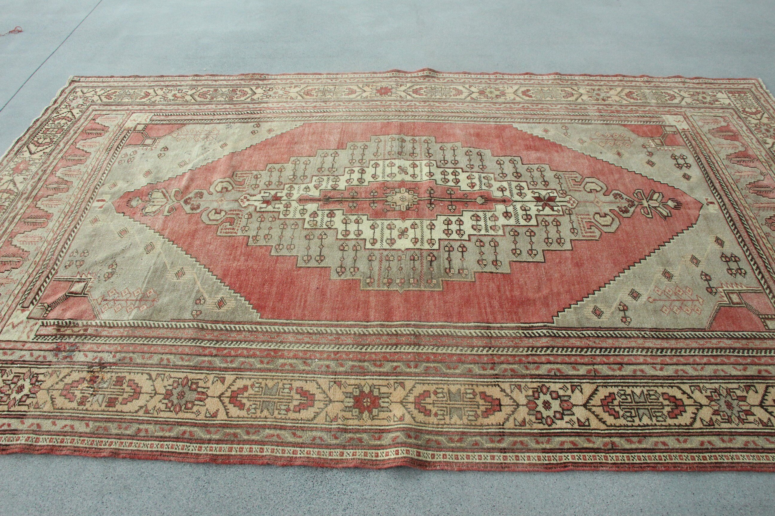 Bedroom Rug, Cool Rug, 5.8x9.7 ft Large Rugs, Red Floor Rug, Home Decor Rug, Vintage Rug, Rugs for Dining Room, Turkish Rugs, Salon Rug