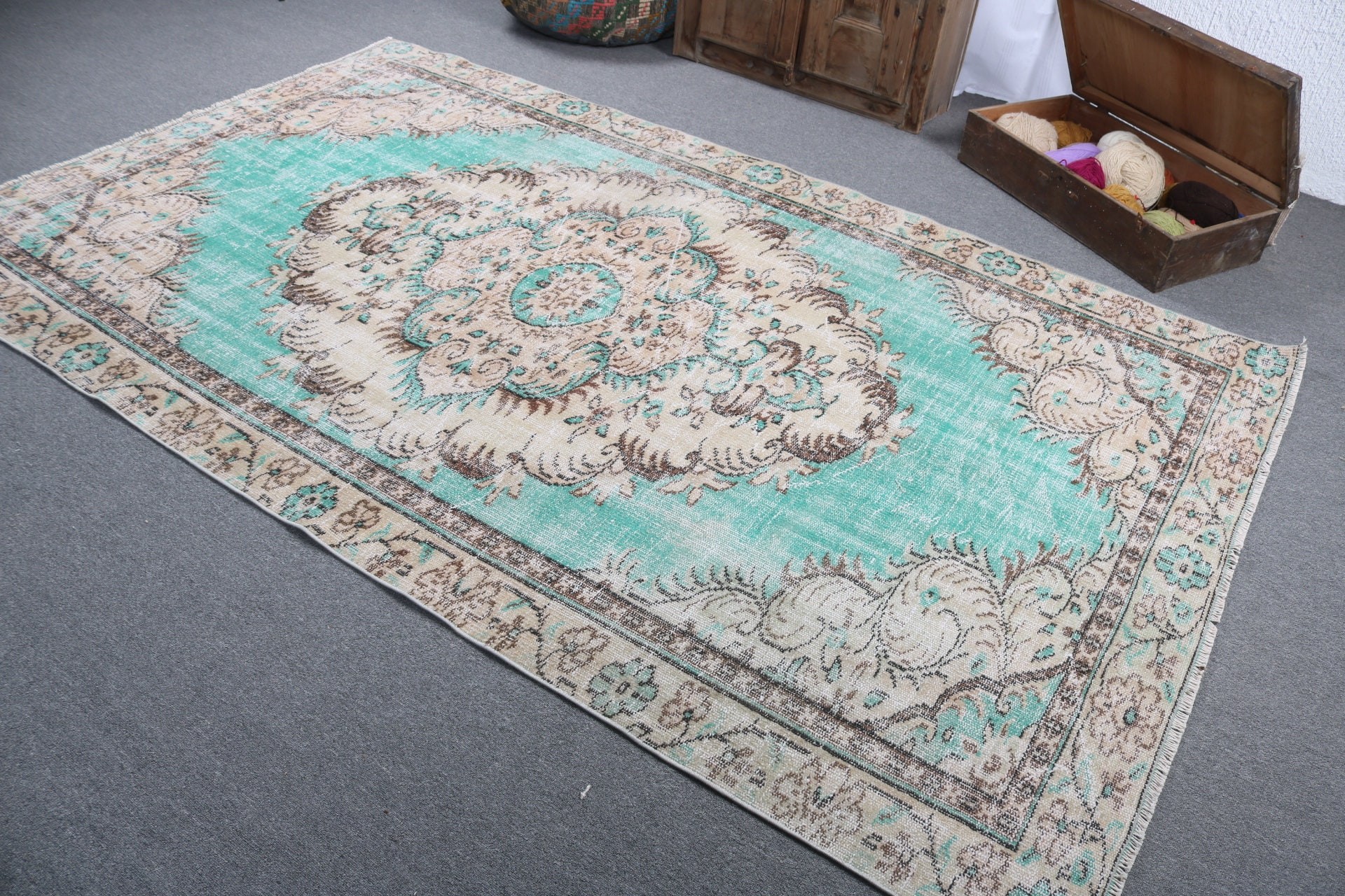 Türk Halısı, Oturma Odası Halıları, Vintage Halı, Havalı Halılar, Oushak Halıları, Büyük Boho Halısı, Bej Nötr Halısı, Tribal Halıları, 5,5x9,2 ft Büyük Halılar