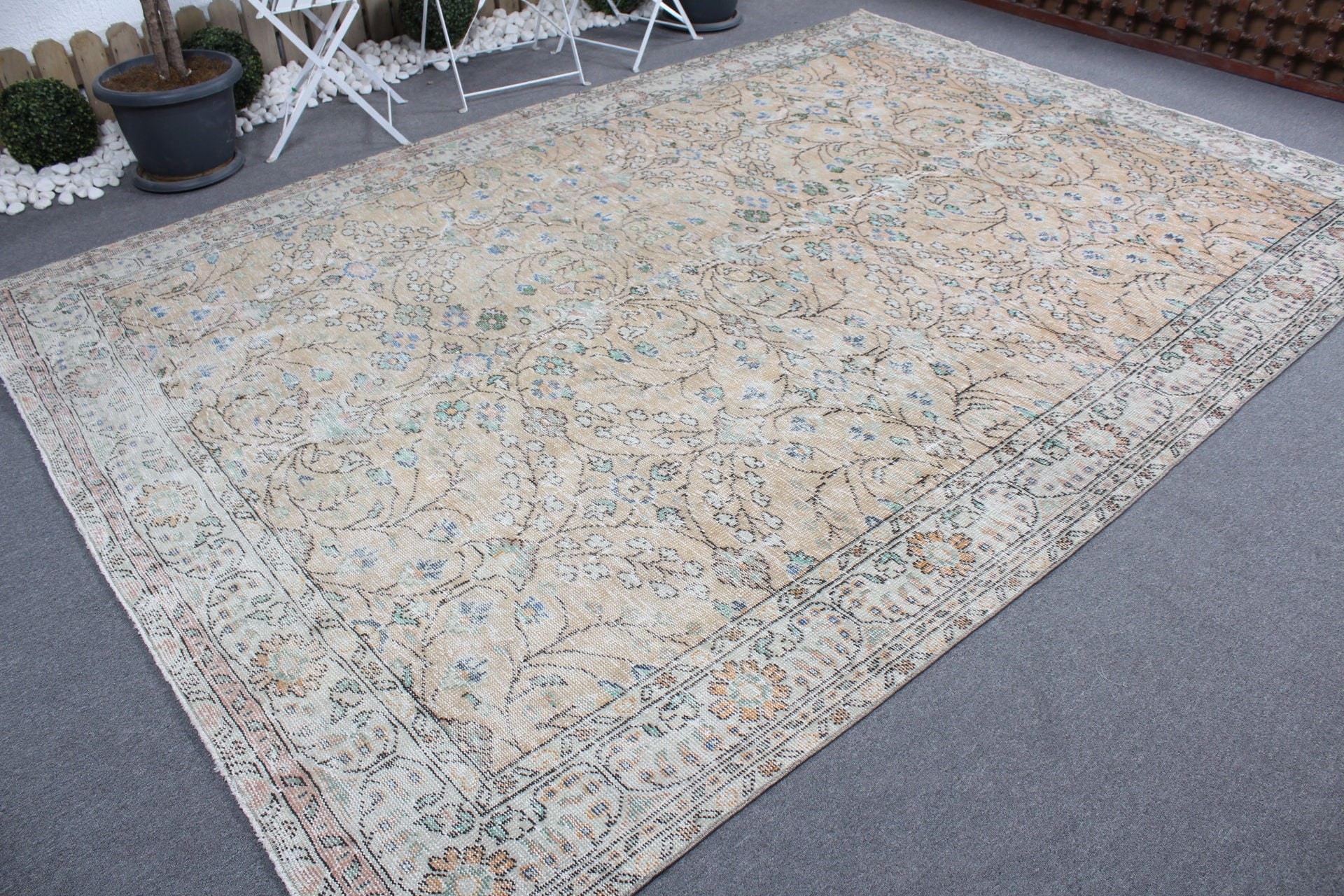 Turuncu Oryantal Halı, Etnik Halılar, Vintage Halı, Yemek Odası Halıları, Salon Halısı, 7.6x11 ft Büyük Boy Halılar, Oryantal Halı, Havalı Halı, Türk Halıları