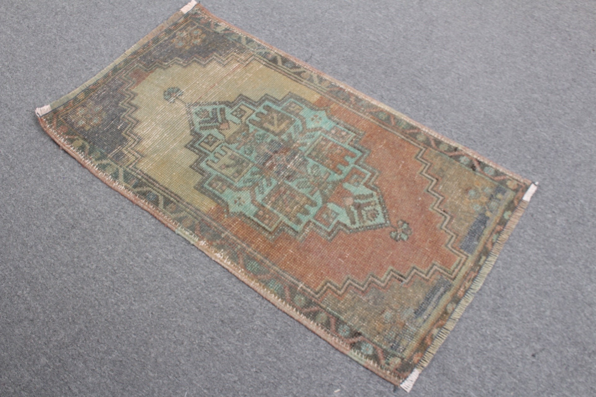 Door Mat Rug, Oriental Rug, Wool Rug, Bathroom Rugs, Vintage Rugs, Turkish Rug, Handwoven Rug, Green  1.7x3.1 ft Small Rugs