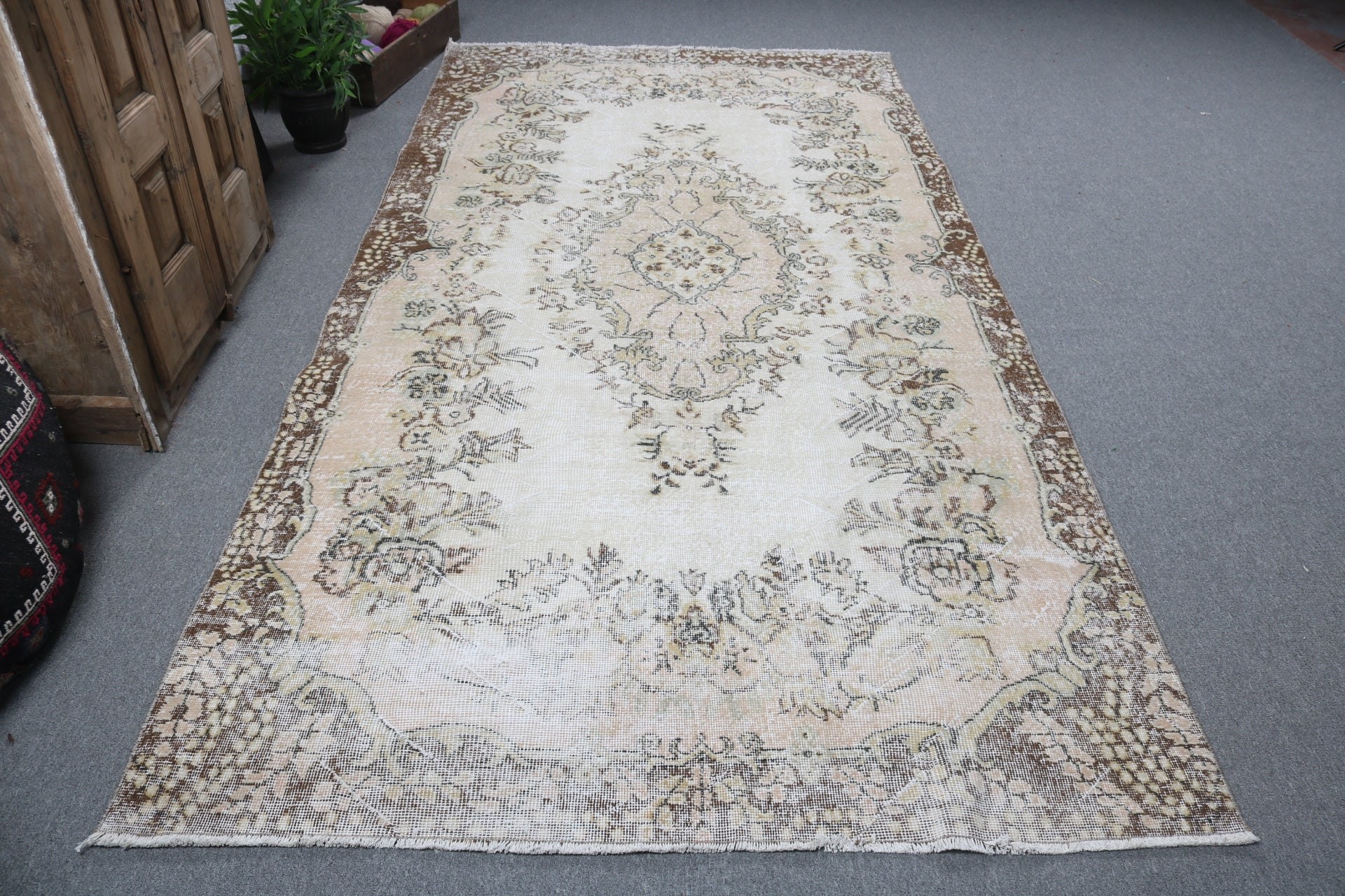 Geleneksel Halı, Vintage Halı, Düz Dokuma Halılar, Yatak Odası Halıları, Bej Zemin Halısı, Salon Halısı, 5.2x10.5 ft Büyük Halılar, Salon Halıları, Türk Halısı