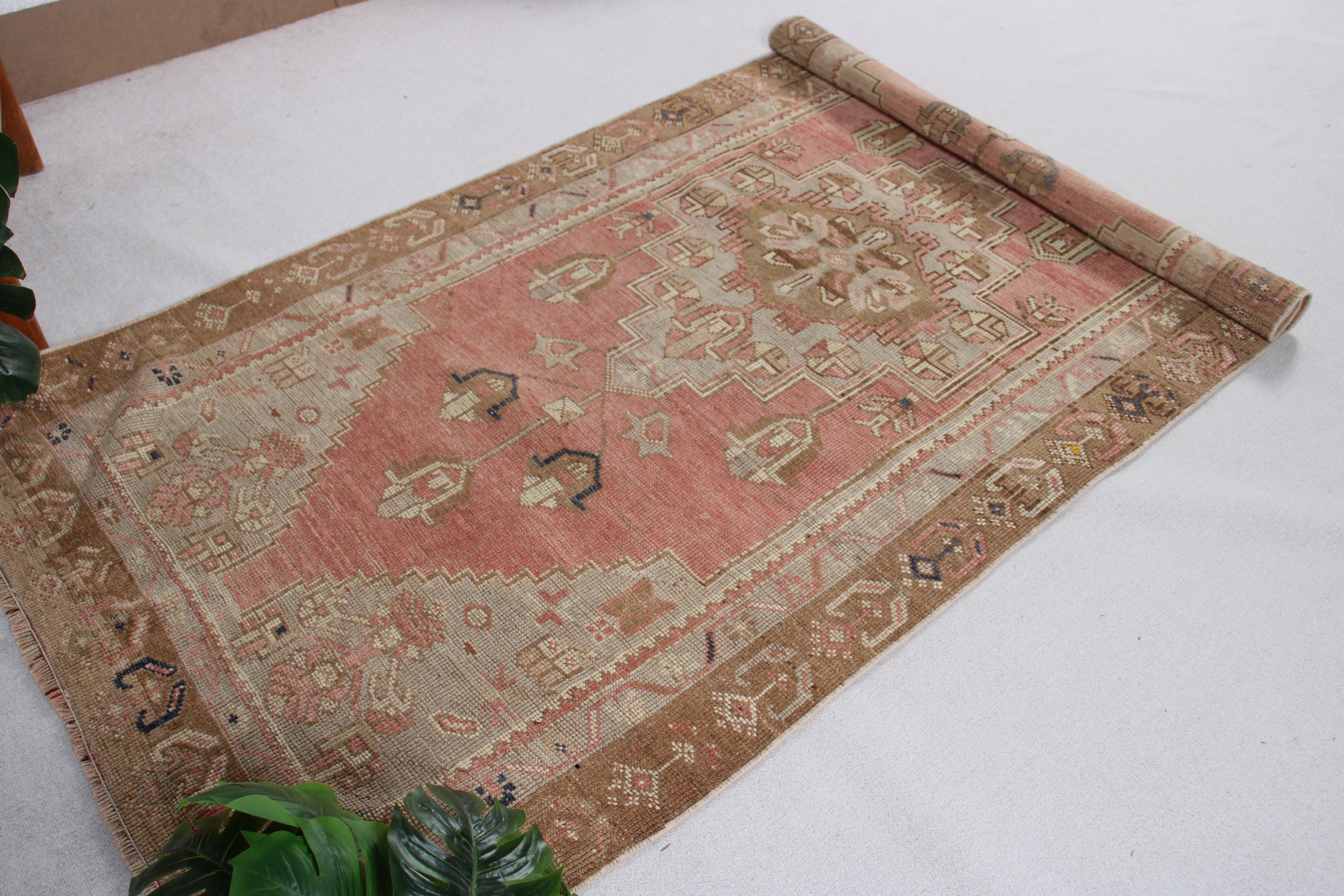 Türk Halıları, Boho Halısı, Vintage Halı, Nötr Halılar, Kırmızı Yün Halılar, Boho Bölge Halıları, Aztek Halıları, Vintage Alan Halısı, 4,1x9,2 ft Alan Halıları