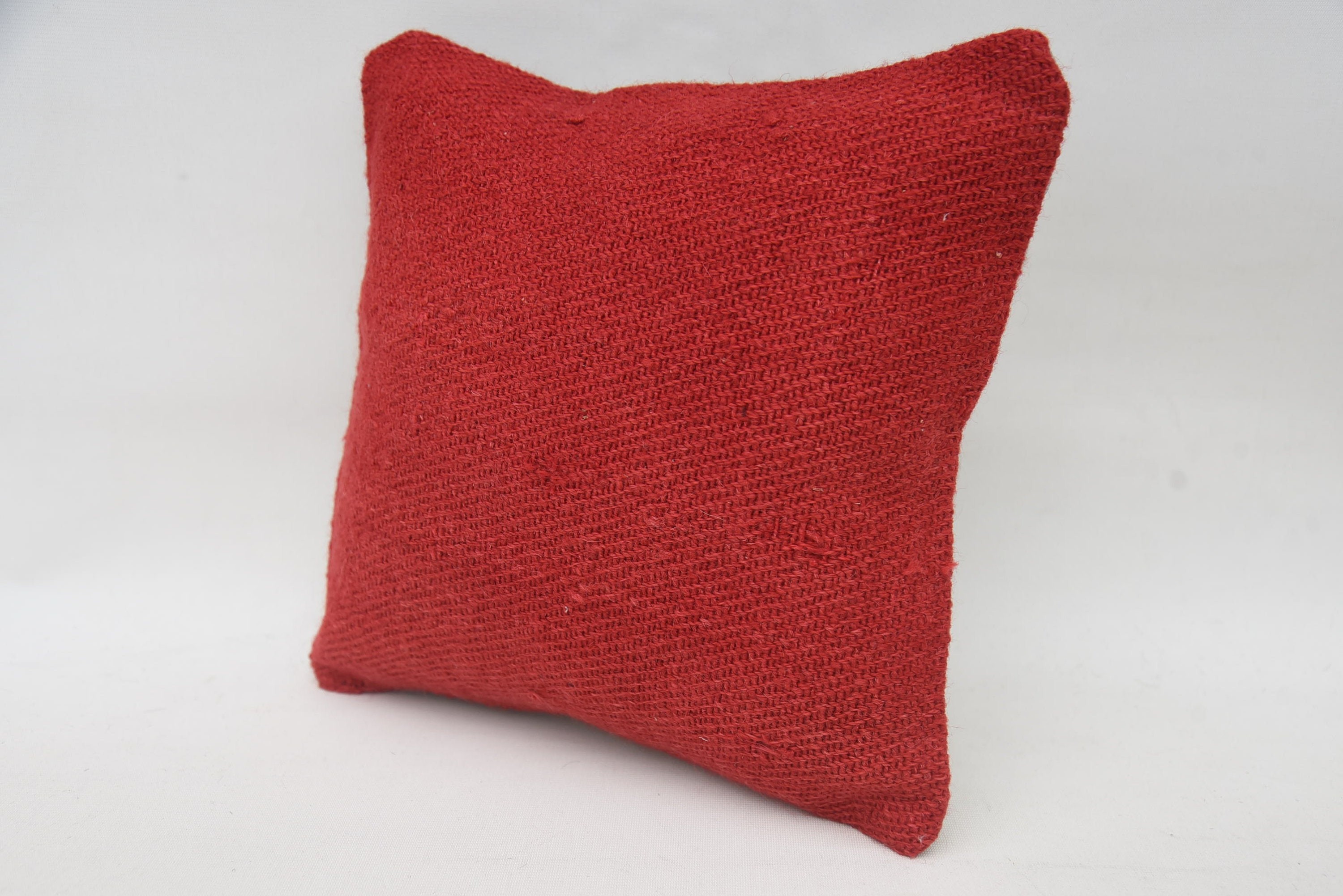 12"x12" Red Pillow, Vintage Pillow, Pet Cushion Case, Living Room Throw Pillow, Kilim Pillow Cover, Neutral Pillow Case, Pillow for Sofa