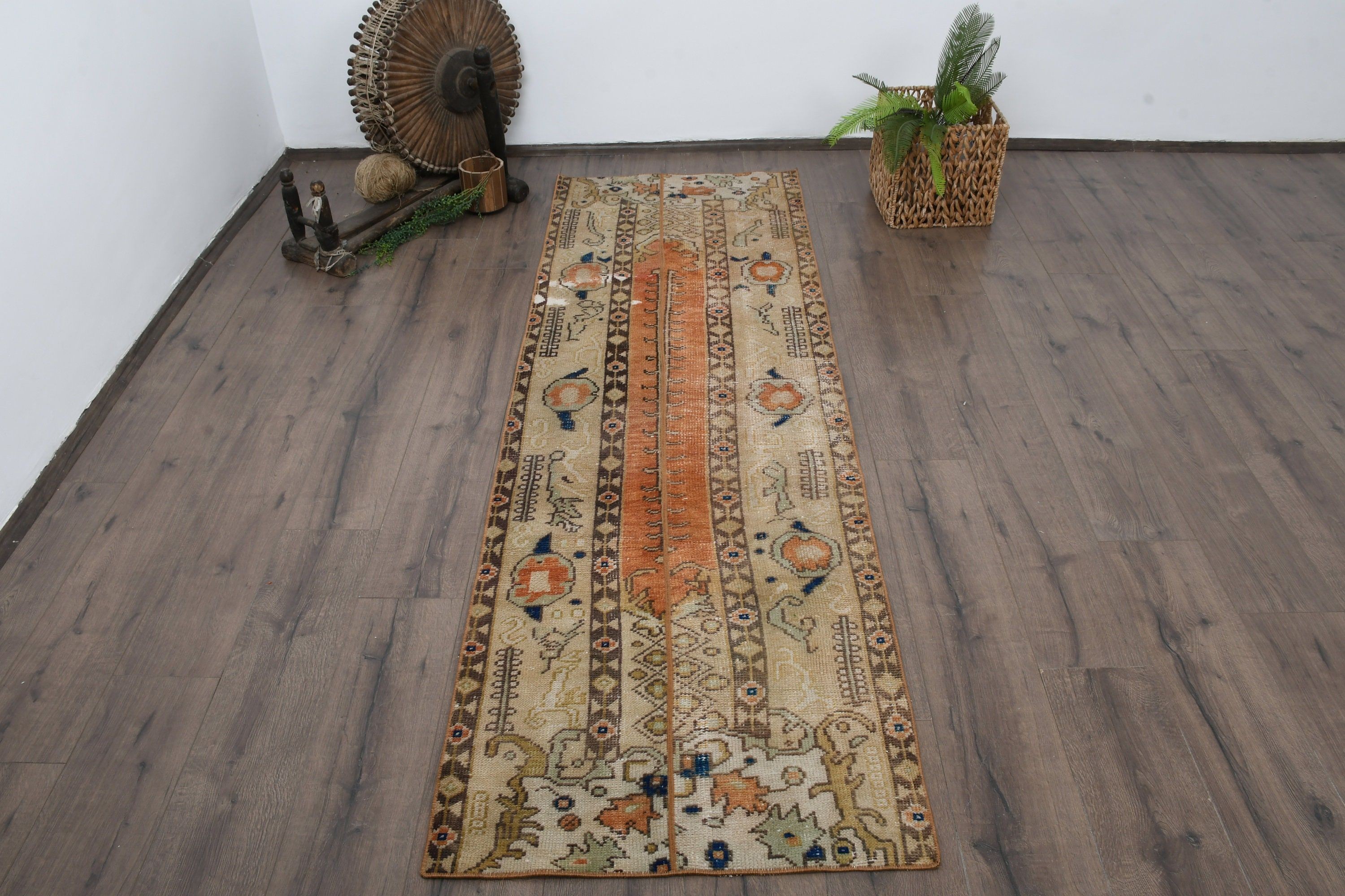 Turkish Rugs, Rugs for Runner, Anatolian Rug, Brown Floor Rugs, Kitchen Rugs, Hallway Rugs, Floor Rugs, Vintage Rug, 2.4x7.5 ft Runner Rug