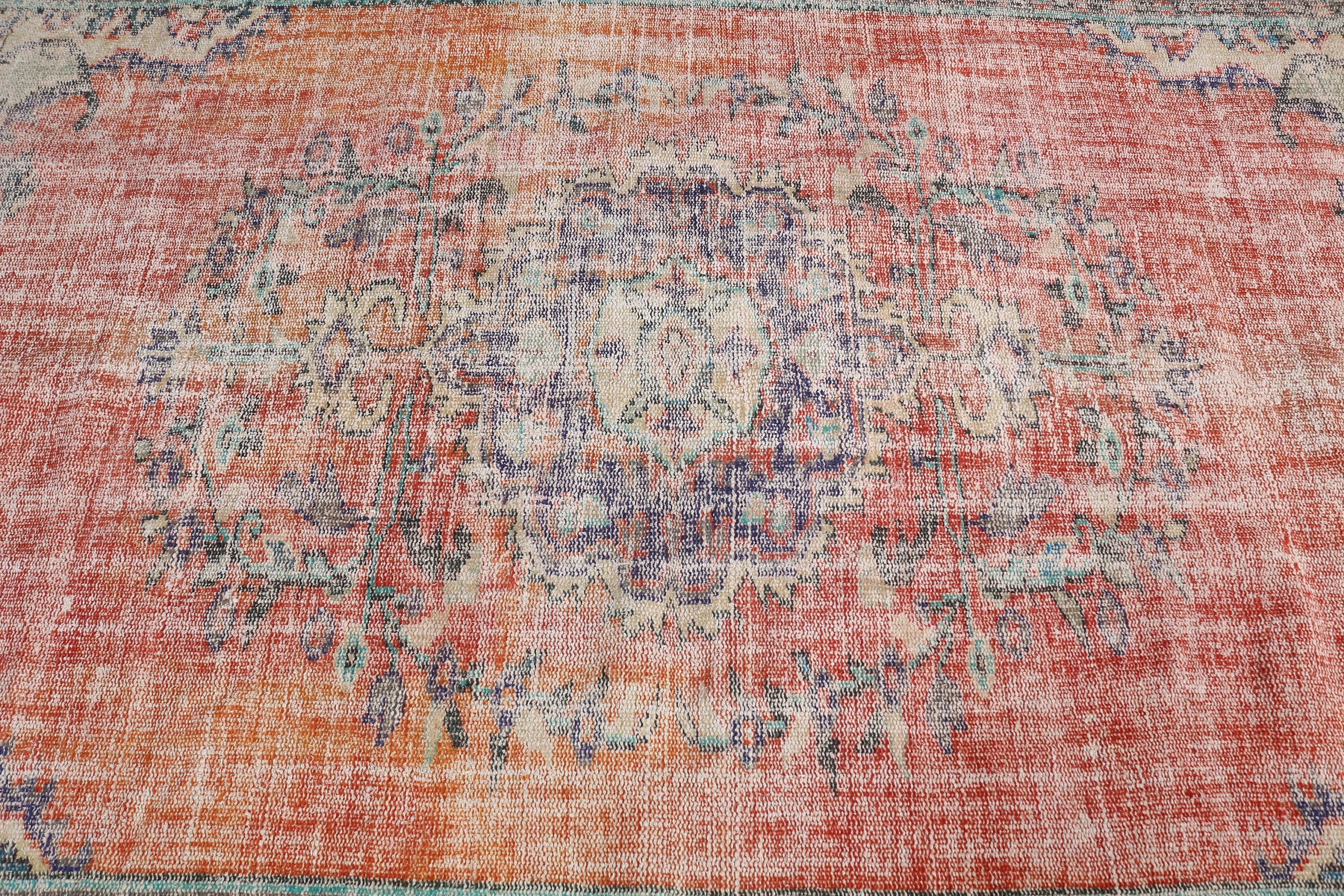 Salon Halısı, 5.6x9.1 ft Büyük Halı, Vintage Halı, Oturma Odası Halısı, Fas Halısı, Pastel Halılar, Türk Halısı, Kırmızı Anadolu Halısı, Yatak Odası Halısı