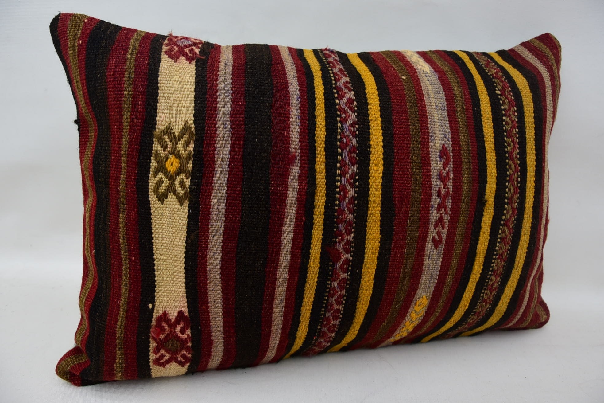 Aztec Pillow Case, Pillow for Couch, Pet Pillow, Nautical Throw Pillow Sham, 16"x24" Red Pillow, Vintage Pillow, Handmade Kilim Cushion
