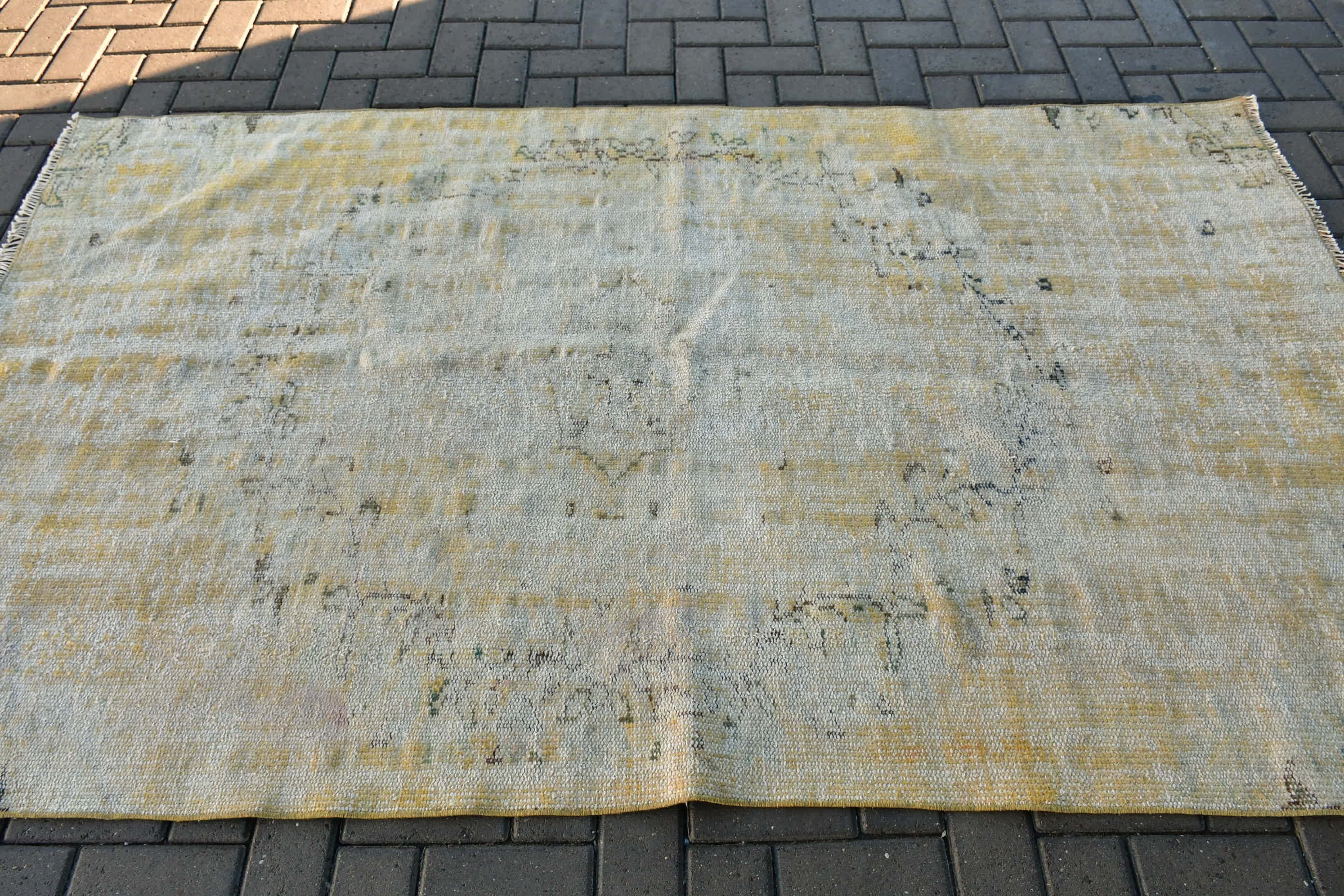 Türk Halısı, 4.5x7.5 ft Alan Kilimi, Anadolu Halısı, Havalı Halı, Vintage Halılar, Yer Halısı, Çocuk Halısı, Bej Oryantal Halı, Oturma Odası Halıları