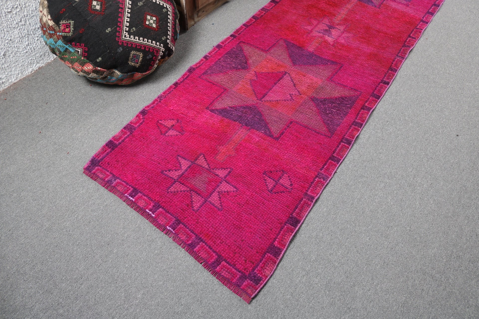 Tribal Rugs, Pink Bedroom Rug, Stair Rug, Vintage Rugs, Rugs for Corridor, 2.8x10.1 ft Runner Rug, Wool Rugs, Anatolian Rug, Turkish Rug