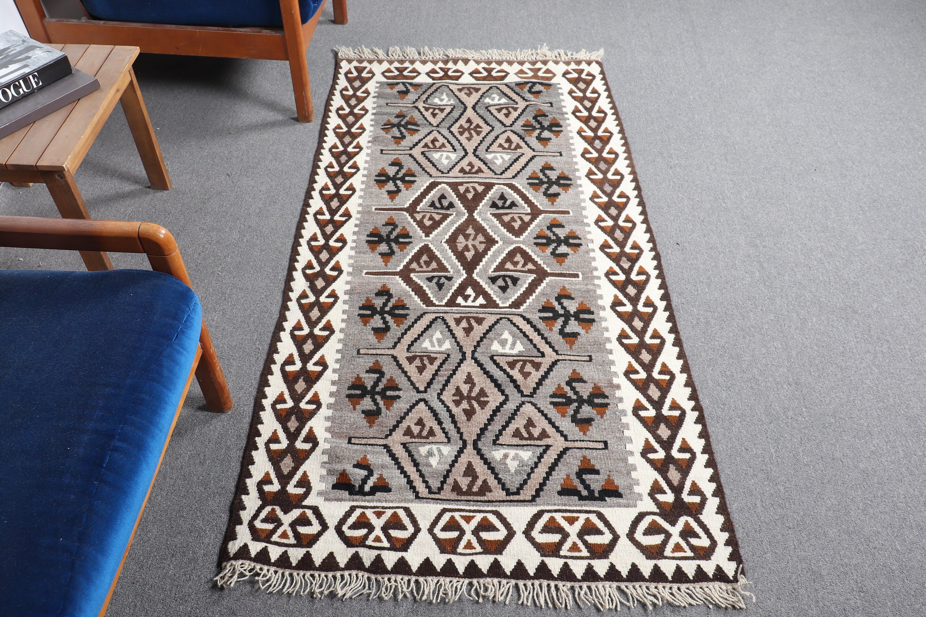 Kilim, Çocuk Halıları, Türk Halısı, Giriş Halıları, 3,1x5,9 ft Accent Halı, Gri Yün Halılar, Vintage Halı, Oryantal Halı, Fas Halısı, Eklektik Halı