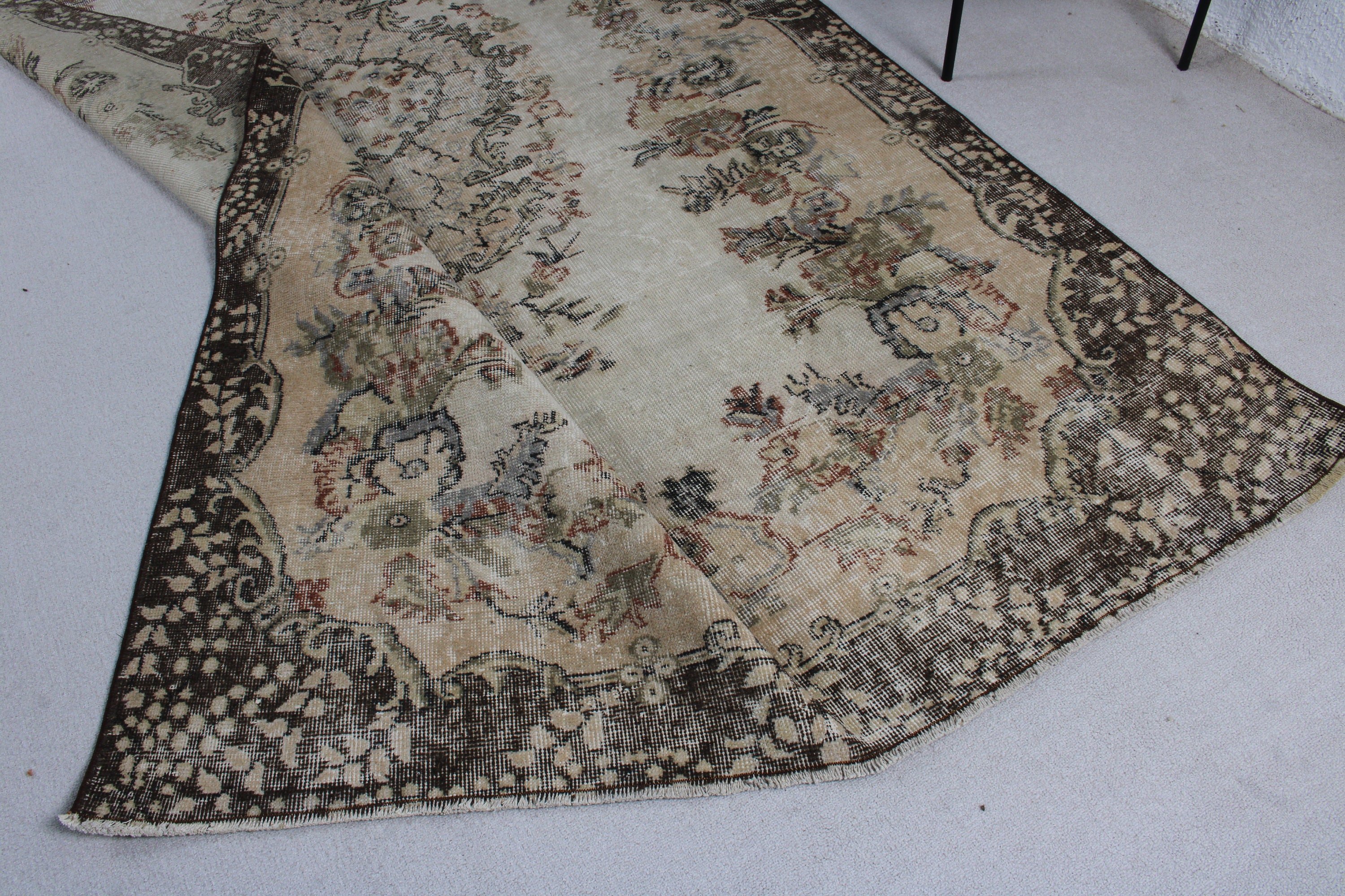 Vintage Halı, Yatak Odası Halısı, Etnik Halılar, Antika Halılar, Bej Oryantal Halılar, 5.7x9.4 ft Büyük Halı, Modern Halı, Türk Halısı, Salon Halısı