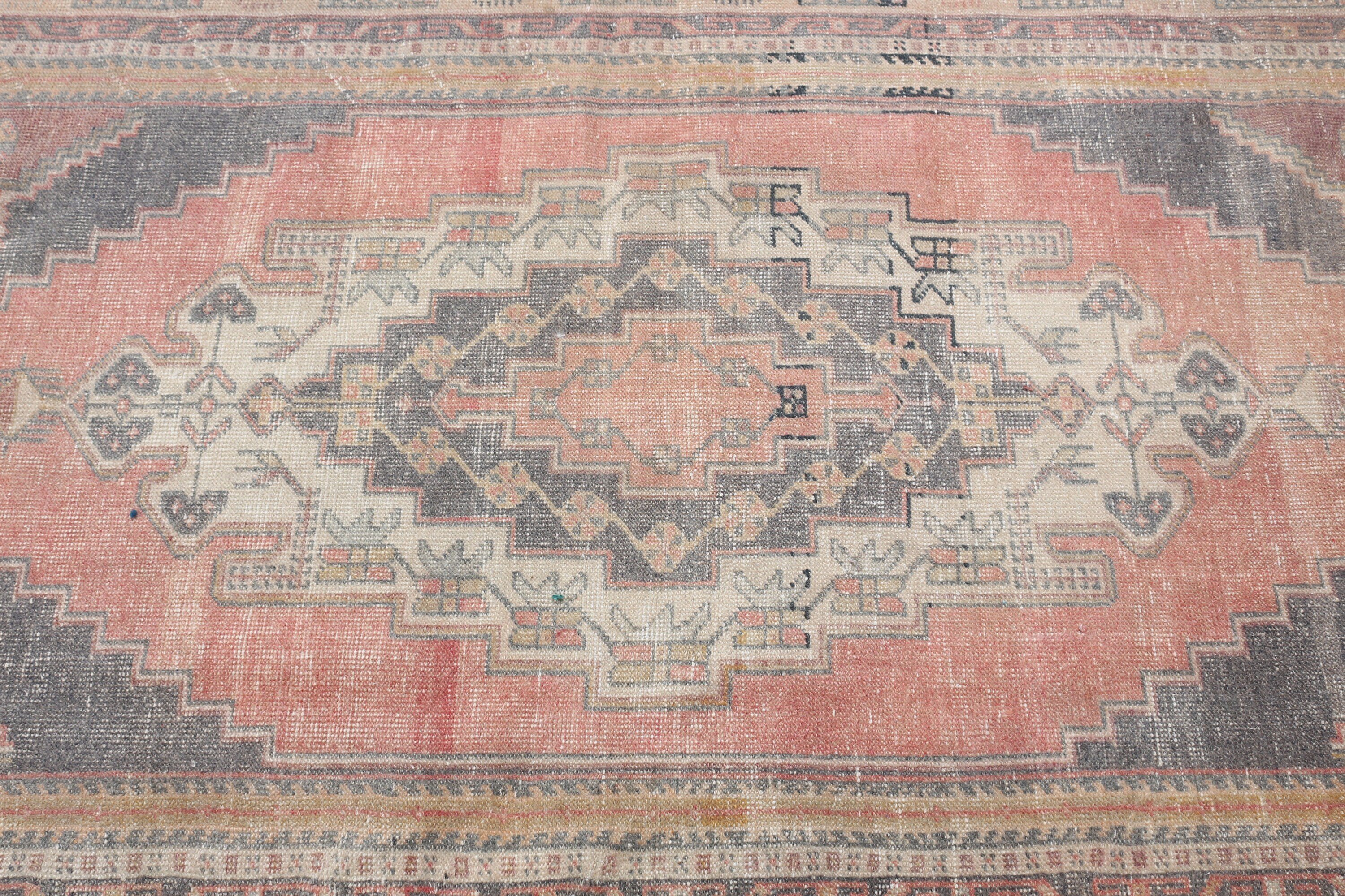 3.8x6.9 ft Area Rug, Rugs for Living Room, Floor Rugs, Turkish Rugs, Vintage Rug, Wool Rugs, Distressed Rug, Red Kitchen Rug