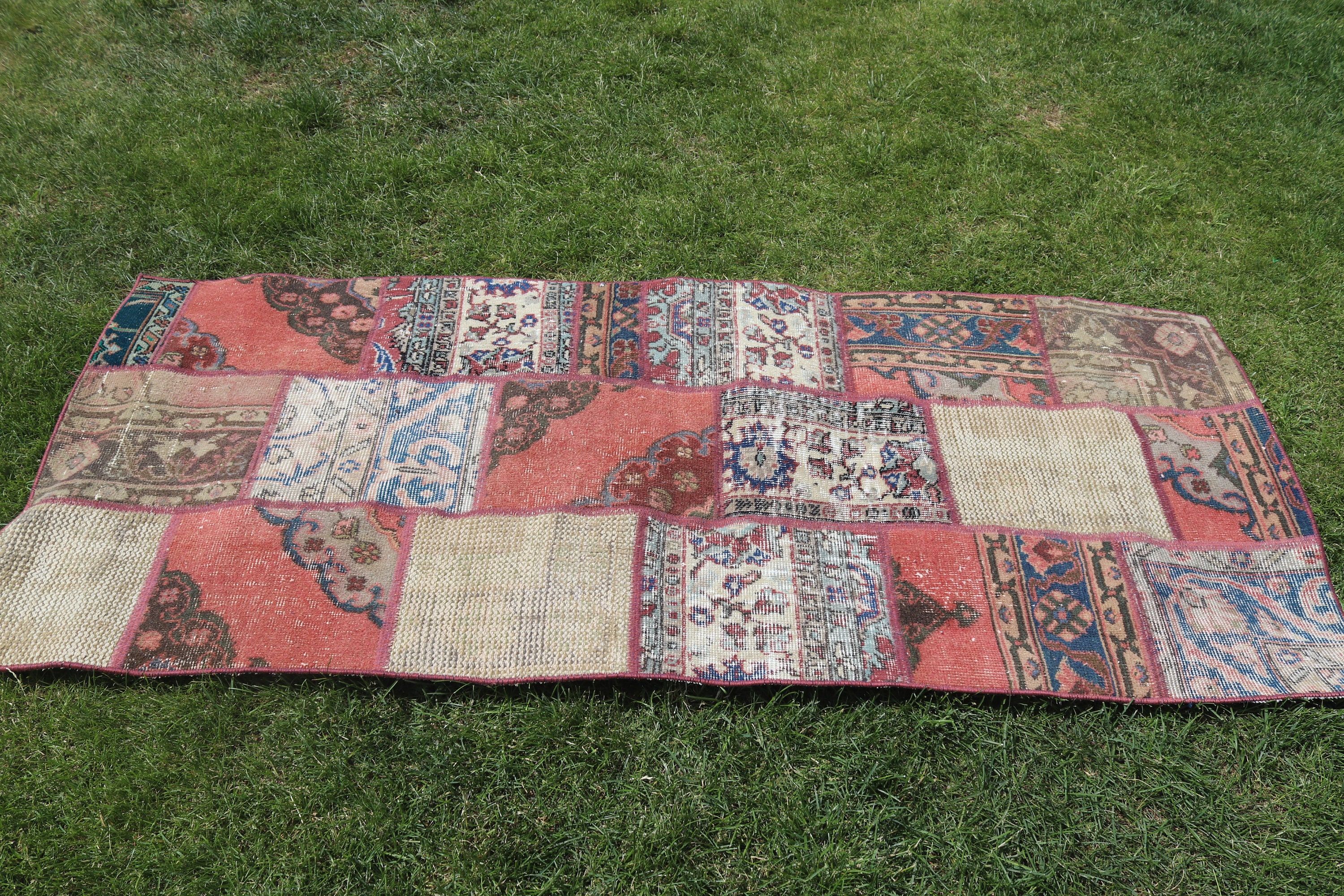 Vintage Halılar, Turuncu Geometrik Halılar, Düz Dokuma Halı, Türk Halısı, Modern Halılar, 2,6x6,1 ft Vurgulu Halı, Vintage Vurgulu Halılar, Geometrik Halı