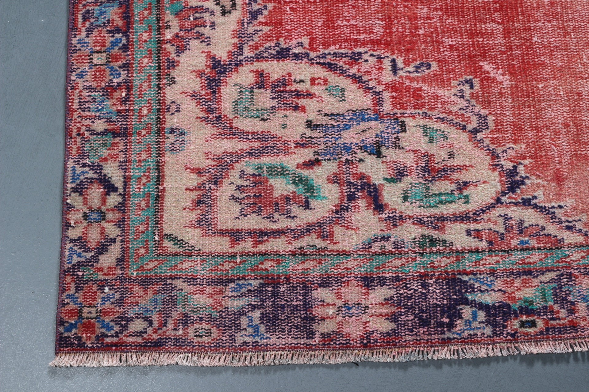 Red Moroccan Rug, Turkish Rug, Antique Rug, Vintage Rug, Bedroom Rug, 5.3x9.2 ft Large Rug, Salon Rug, Rugs for Bedroom, Oushak Rugs