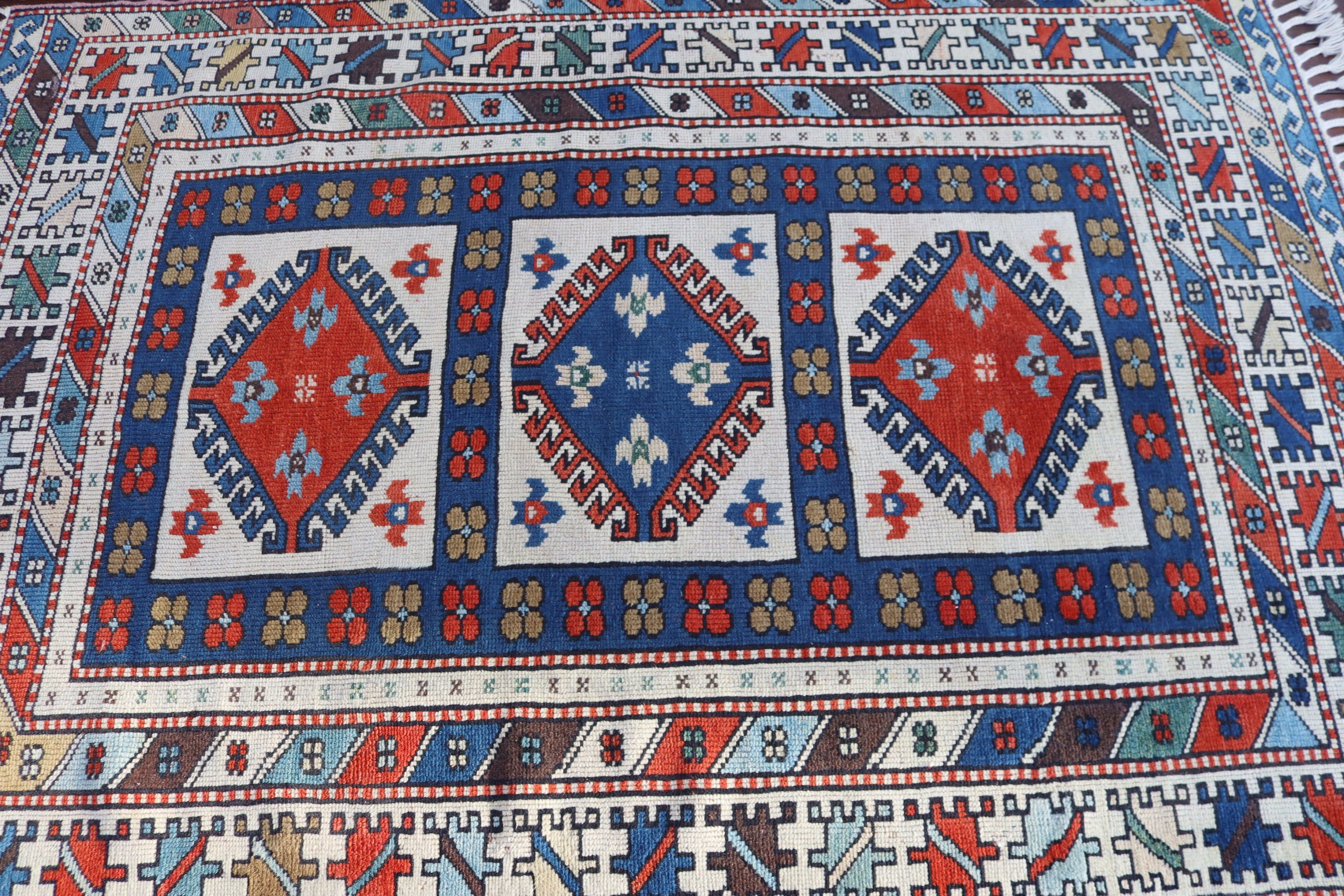 Yemek Odası Halıları, Soğuk Halı, Türk Halısı, Vintage Halılar, Boho Bölge Halıları, Bej Yün Halı, Bohem Halılar, 4,4x6,2 ft Alan Halıları, El Dokuma Halı