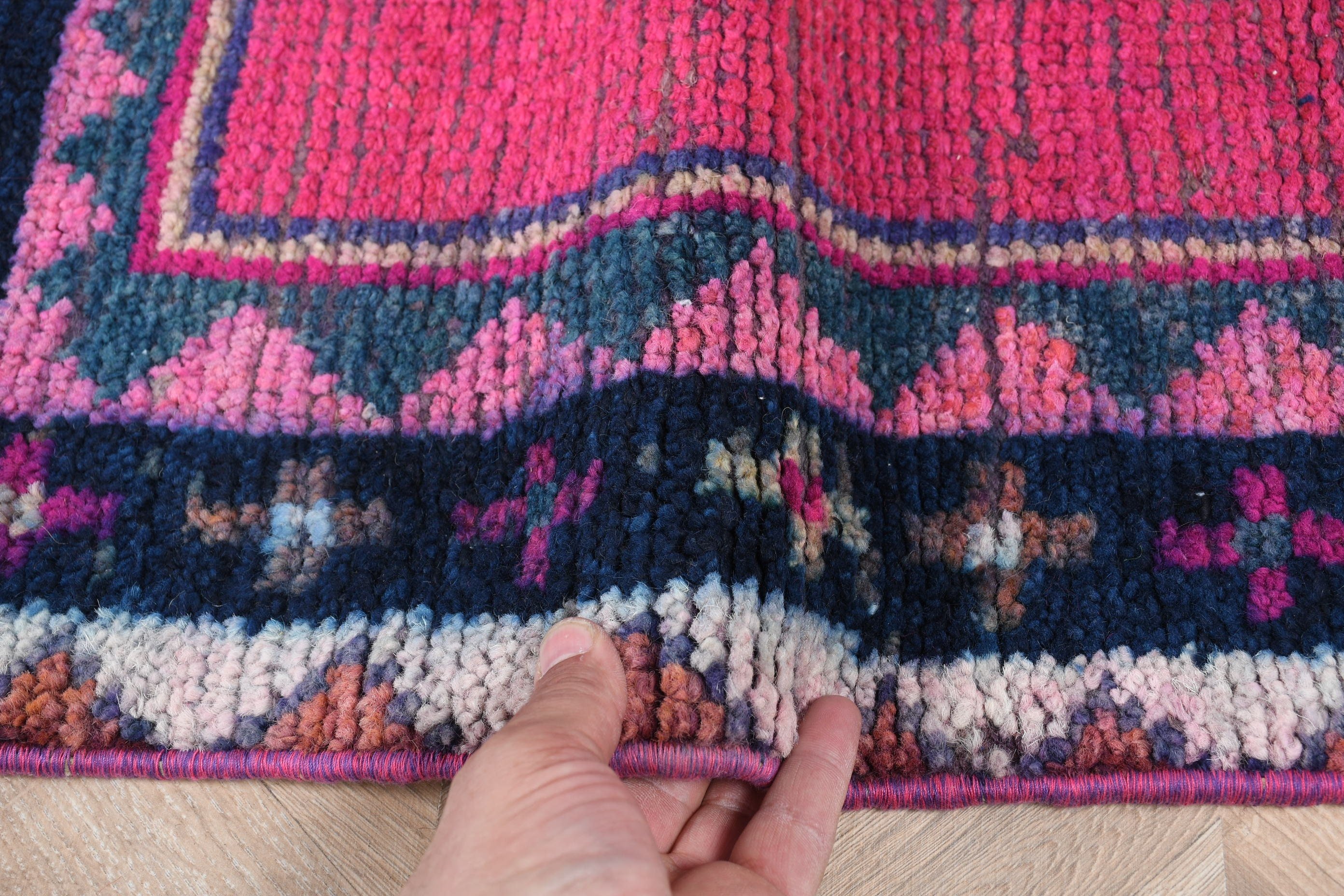 Pink Anatolian Rug, Stair Rug, Turkish Rugs, 3.1x9.8 ft Runner Rug, Vintage Rugs, Rugs for Kitchen, Kitchen Rugs, Wool Rugs