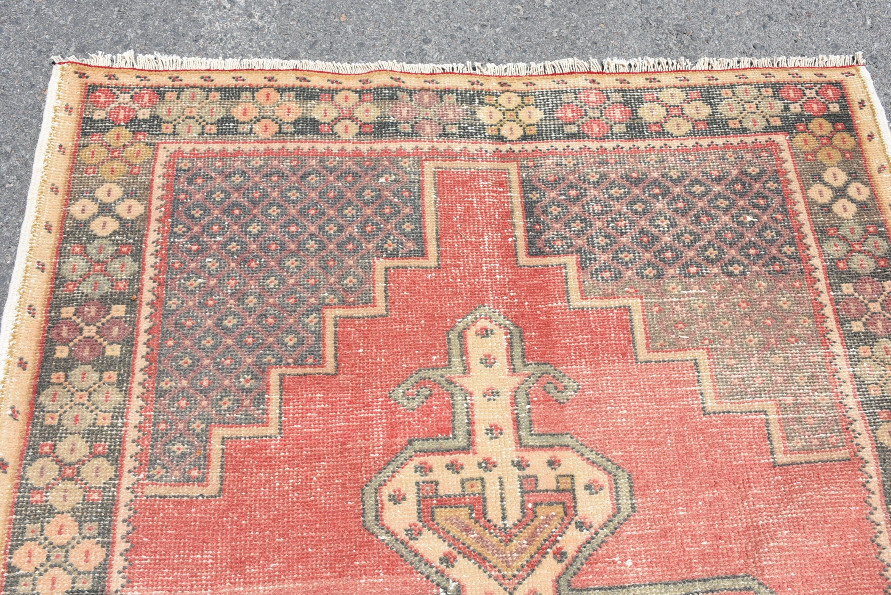 Turkish Rug, Vintage Decor Rugs, 4.1x8.4 ft Area Rugs, Red Kitchen Rug, Oushak Rugs, Floor Rugs, Vintage Rugs, Living Room Rug, Antique Rug