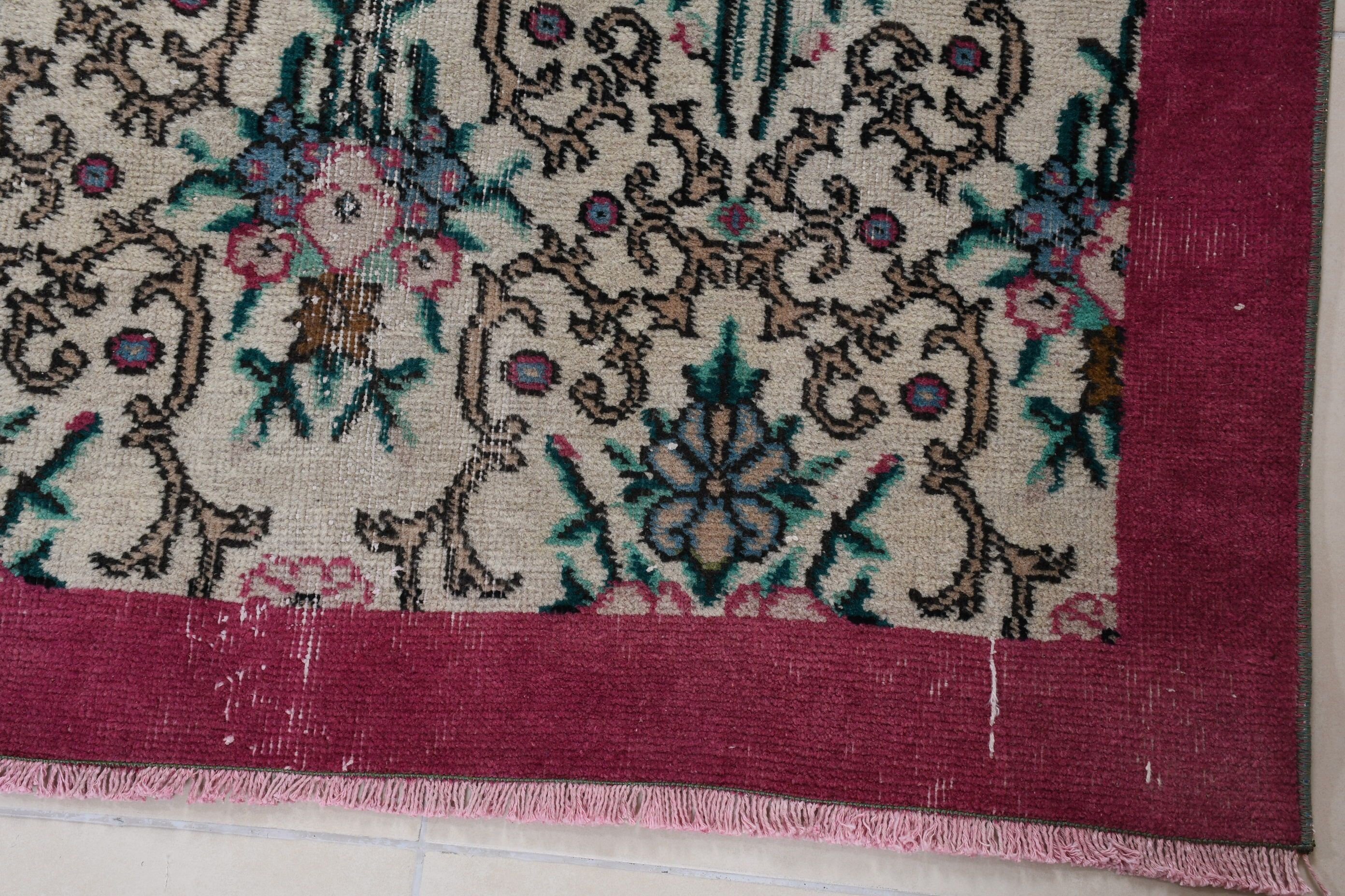 Moroccan Rugs, Entry Rugs, Vintage Rug, Anatolian Rugs, Purple  3.6x6.5 ft Accent Rug, Turkish Rug, Bedroom Rugs, Organic Rug