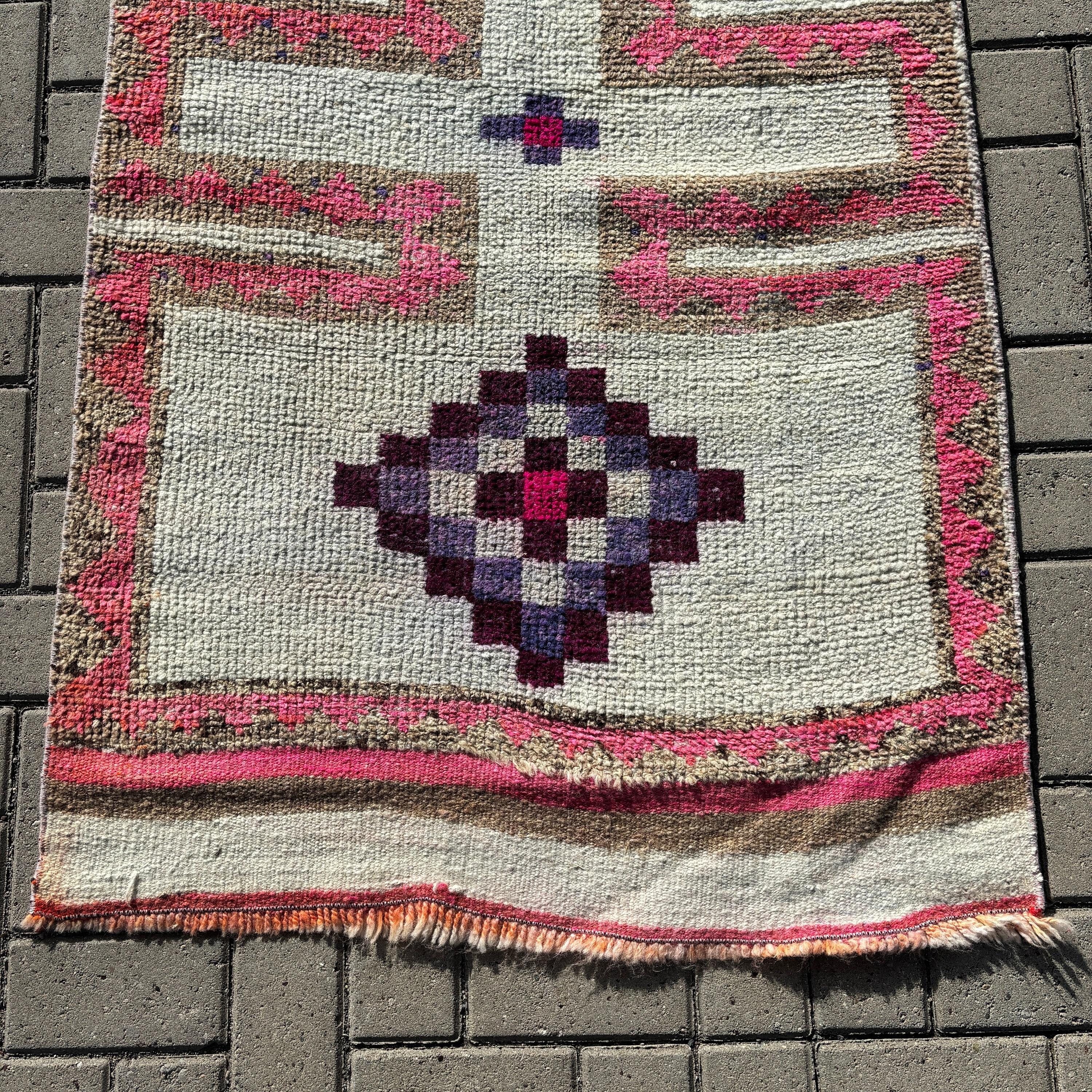 2.8x11.2 ft Runner Halıları, Bej Oushak Halısı, Düz Dokuma Halıları, Türk Halısı, Boho Halısı, Vintage Halı, Vintage Runner Halısı, Nötr Halılar, Merdiven Halıları