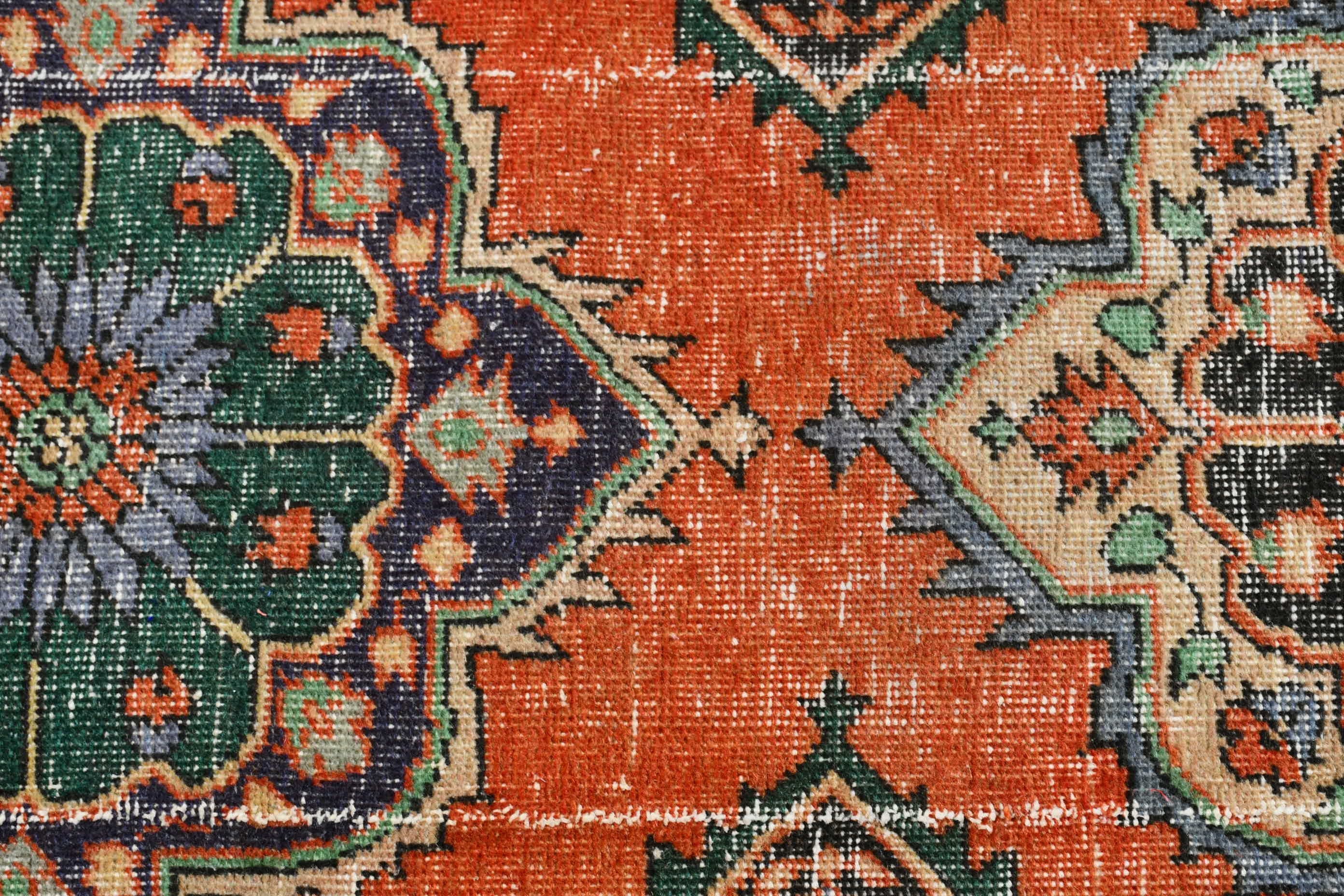 Turkish Rugs, 2.9x6.8 ft Accent Rugs, Outdoor Rugs, Bedroom Rug, Orange Anatolian Rugs, Entry Rug, Moroccan Rug, Nursery Rug, Vintage Rugs