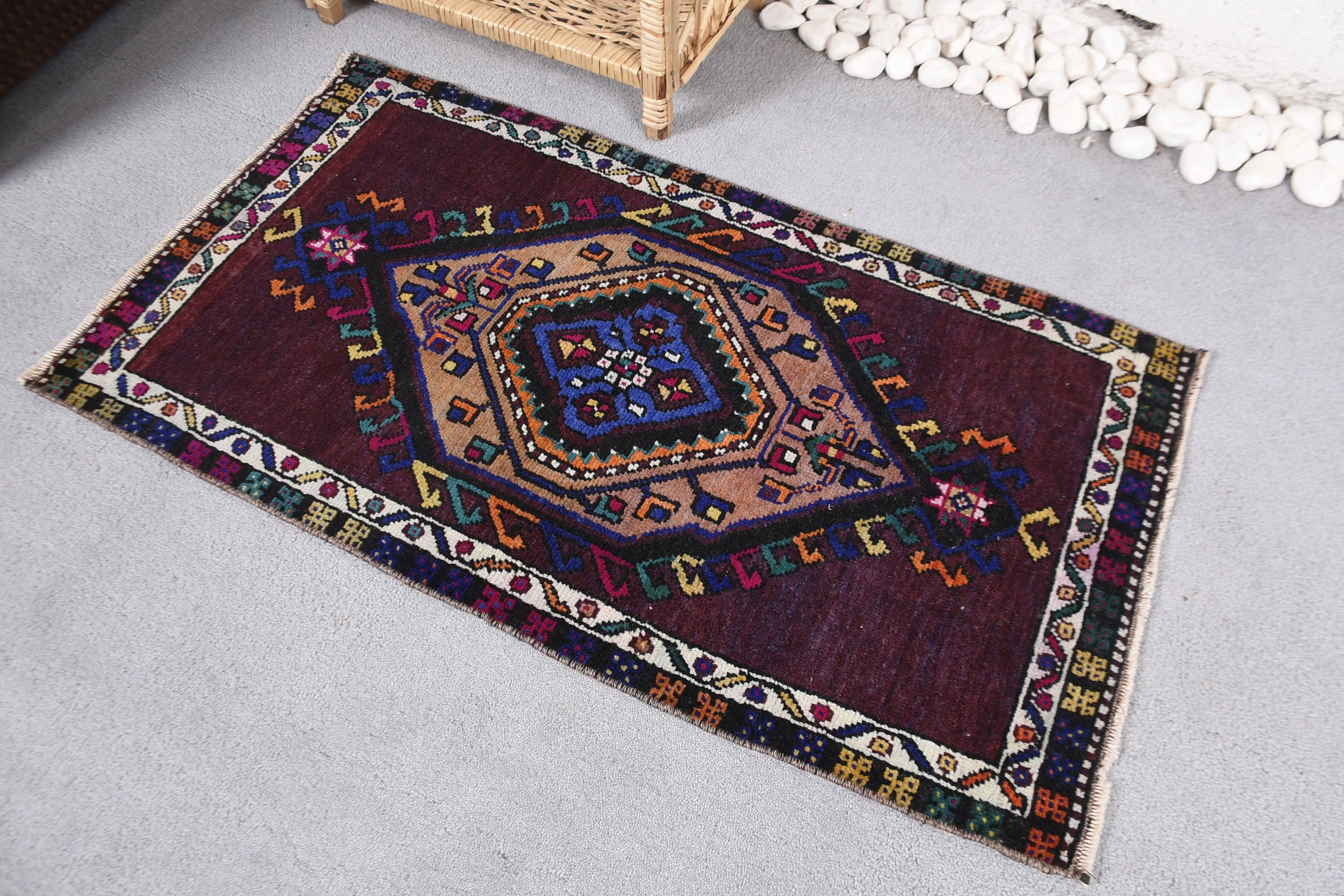 Small Area Rugs, Modern Rugs, Exotic Rugs, Turkish Rugs, Entry Rugs, Vintage Rugs, Cool Rugs, 1.8x3.2 ft Small Rugs, Purple Home Decor Rugs