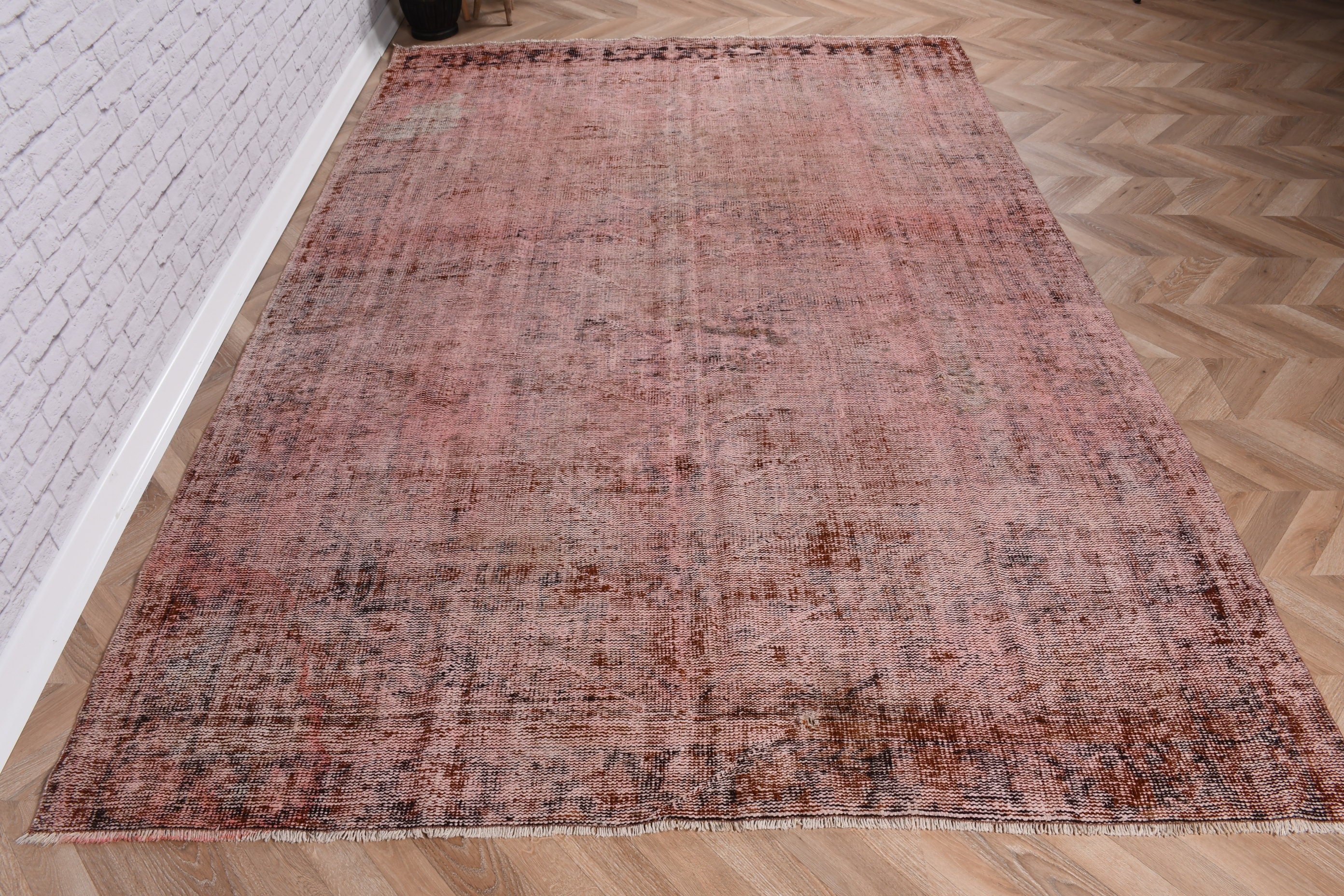 Turkish Rug, Moroccan Rugs, Large Vintage Rugs, Large Boho Rug, 5.9x8.9 ft Large Rug, Vintage Rug, Pink Luxury Rugs, Geometric Rug