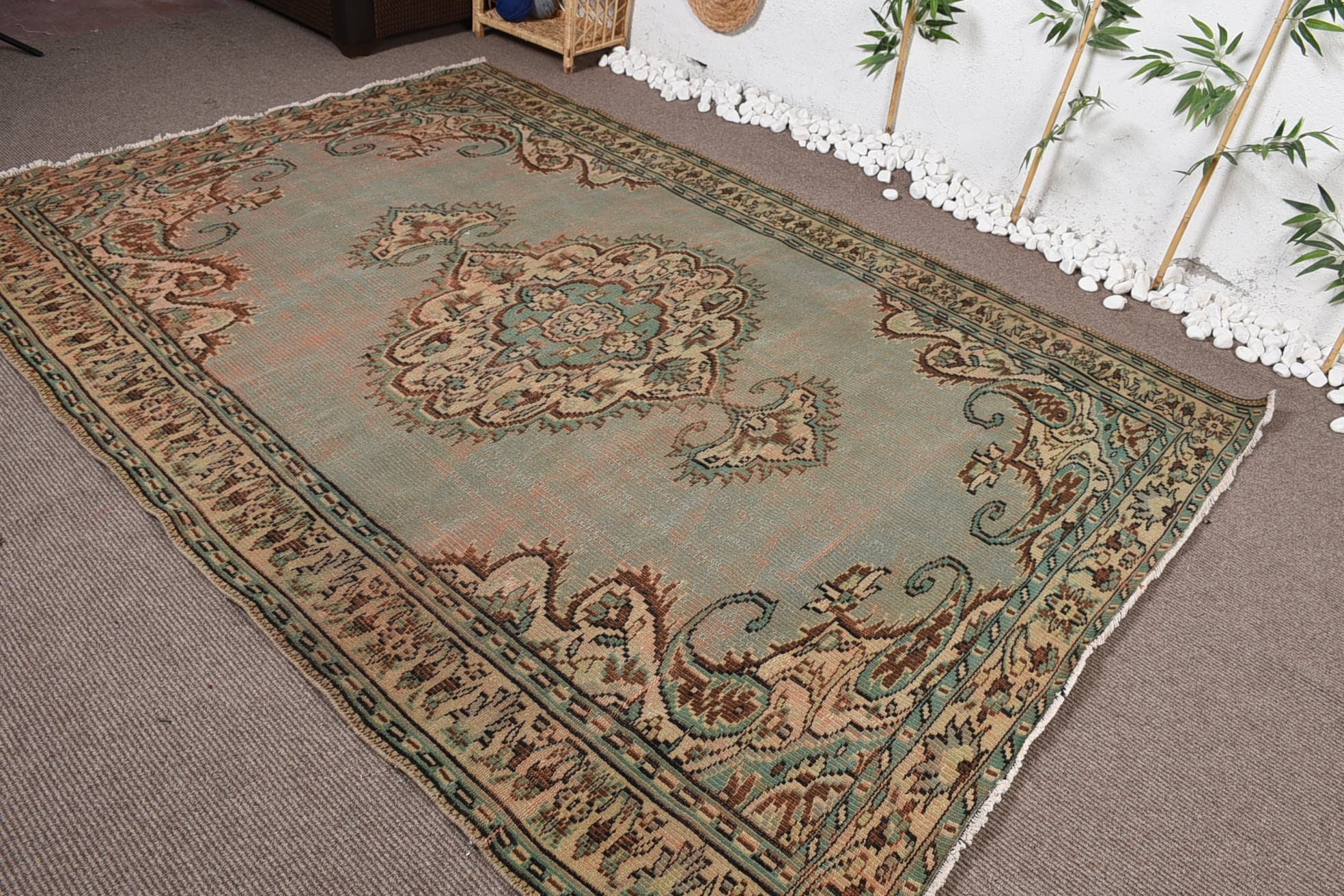 Living Room Rug, Distressed Rug, Rugs for Living Room, 6.1x9 ft Large Rug, Turkish Rug, Antique Rugs, Salon Rug, Vintage Rug, Kitchen Rugs